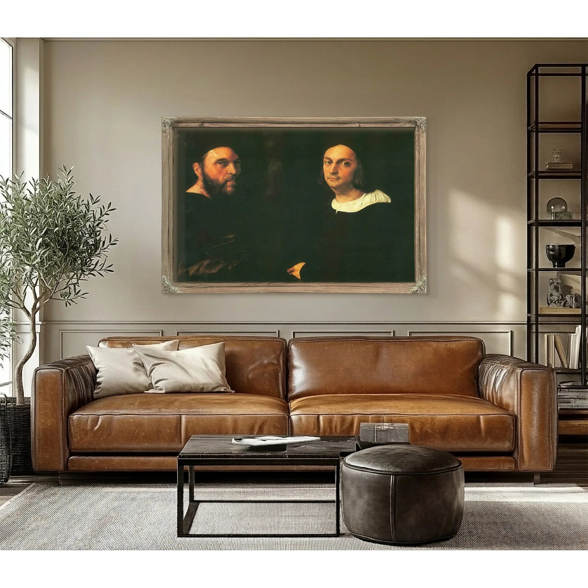 Double Portrait Of Andrea Navgero And Agostino Beazzano By Raphael Fine Art Print