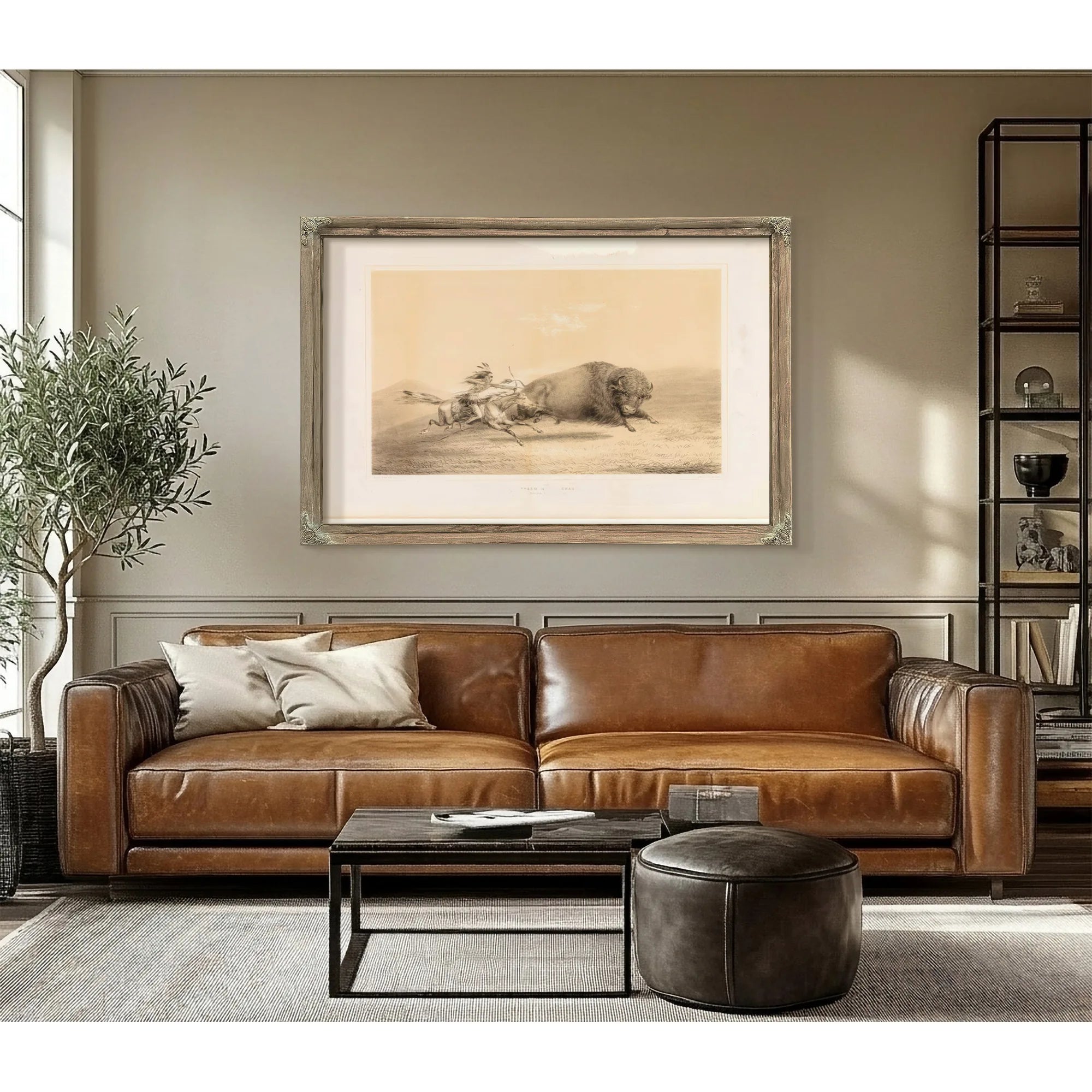 Buffalo Hunt, Chase No. 5 By George Catlin Fine Art Print