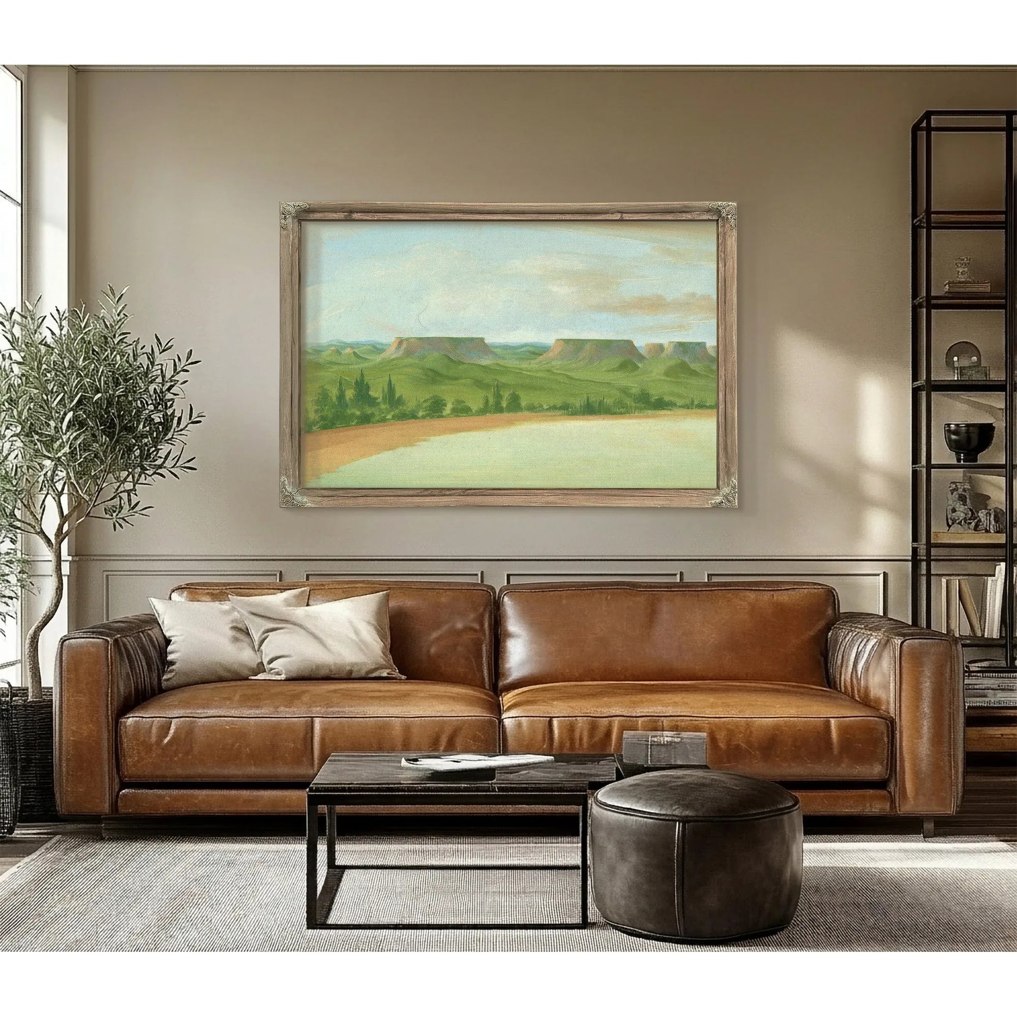 Square Hills, 1200 Miles Above St. Louis By George Catlin Fine Art Print