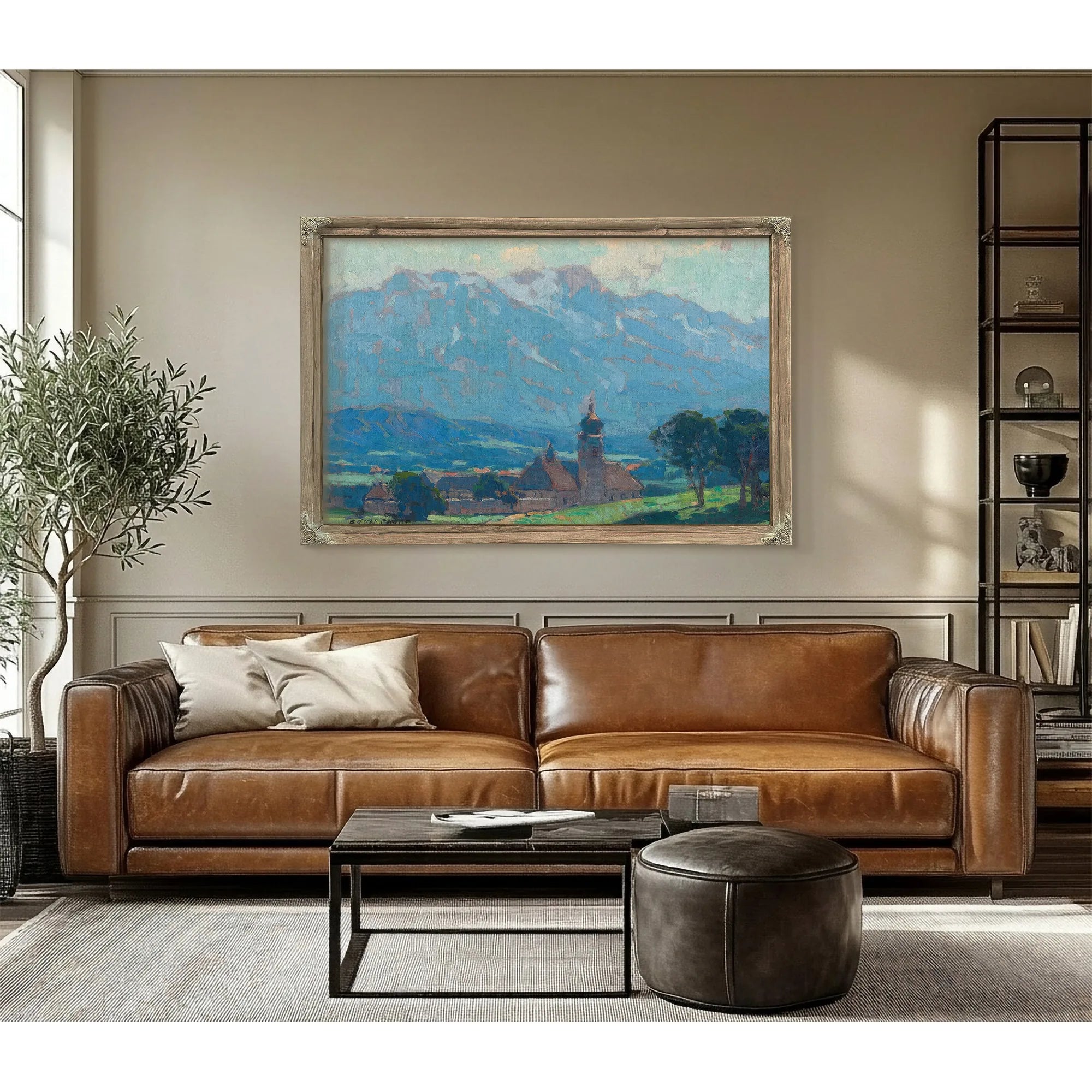 Swiss Village Scene By Edgar Payne Fine Art Print
