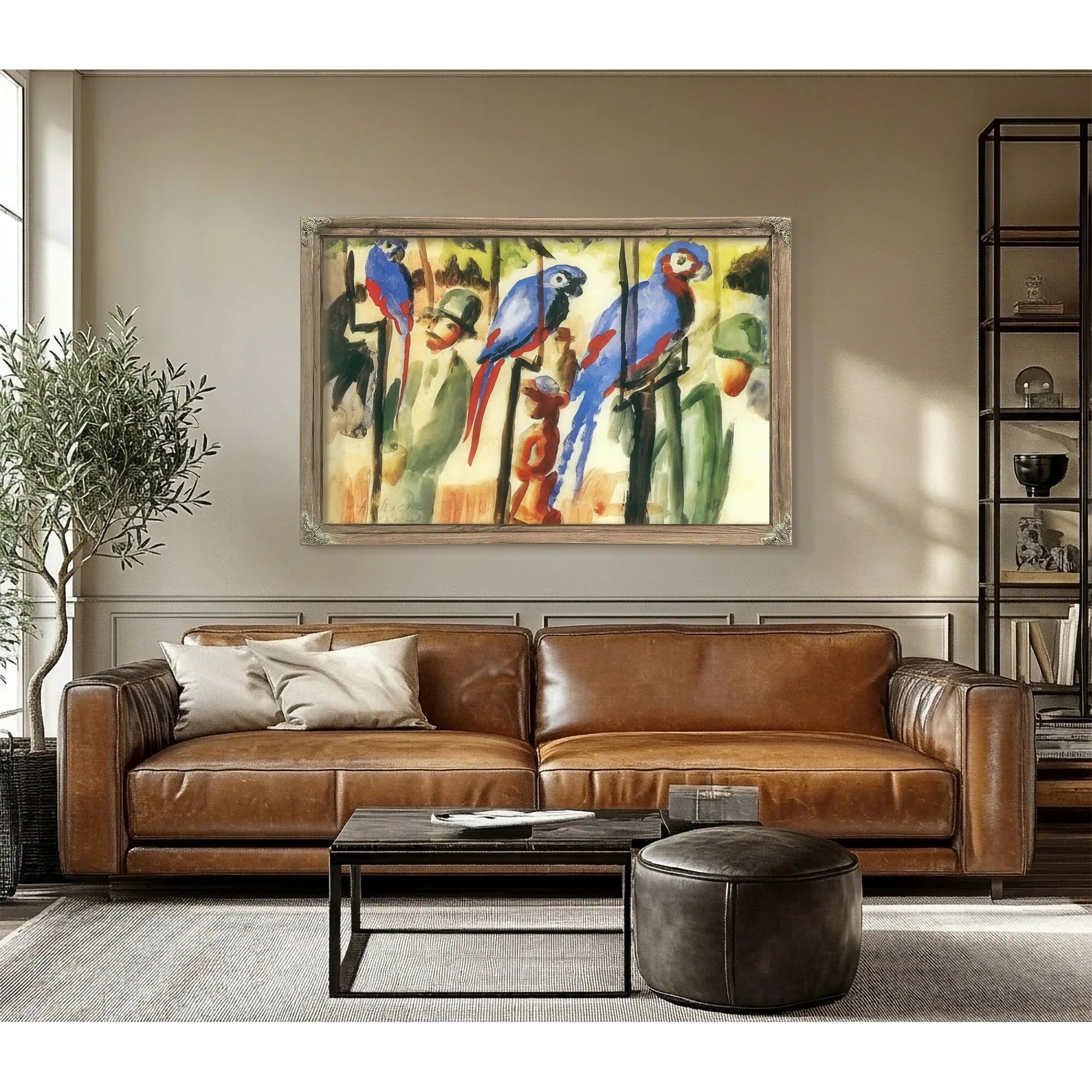 With The Parrots By August Macke Fine Art Print