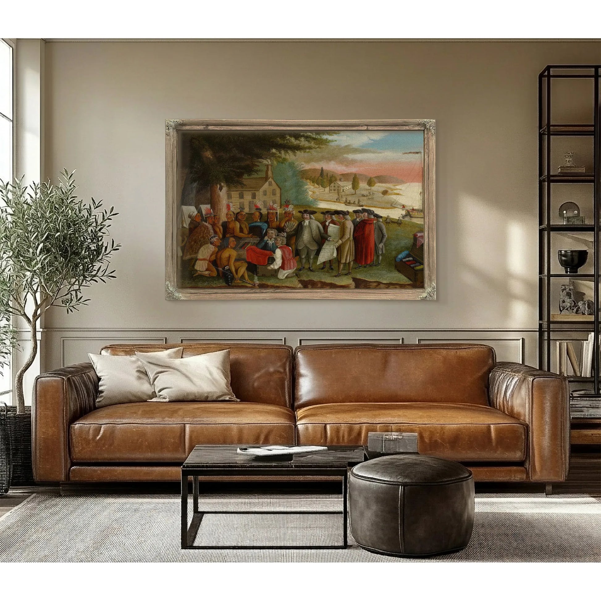 Penn 1039 S Treaty With The Indians 1840 By Edward Hicks Fine Art Print