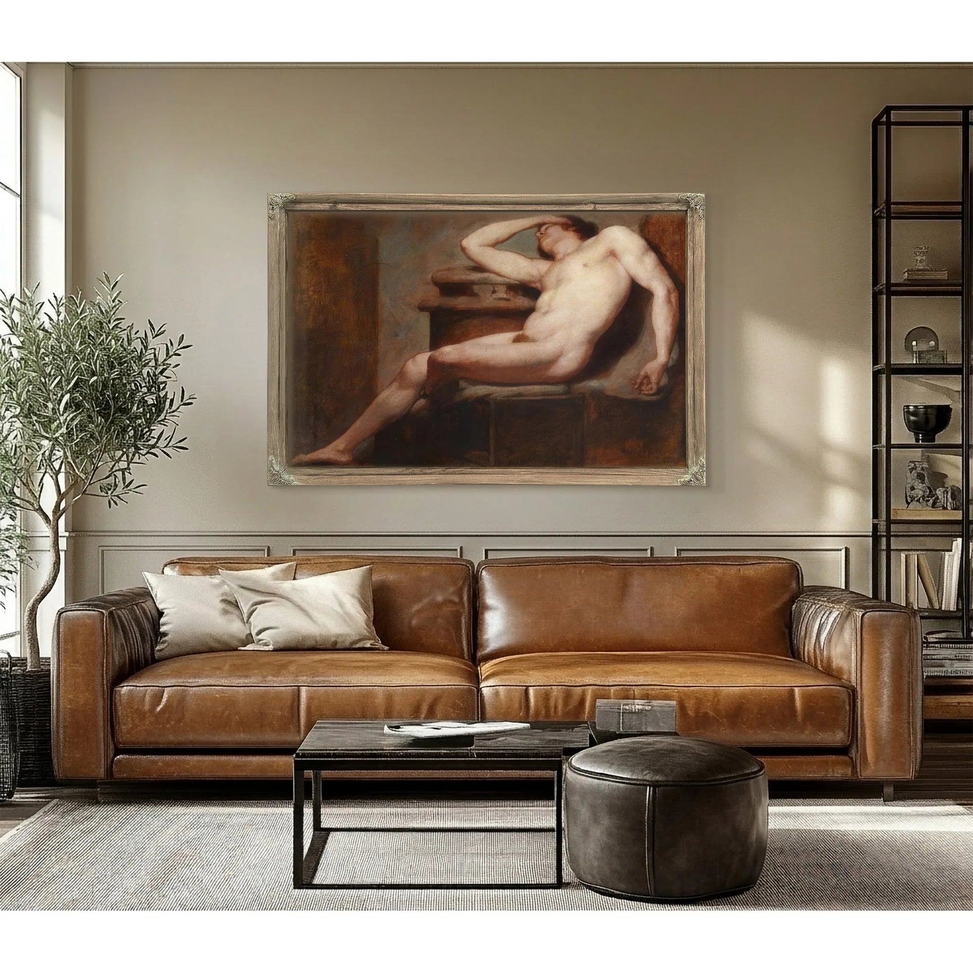 Academic Study Of A Reclining Male Nude Asleep By William Etty Fine Art Print