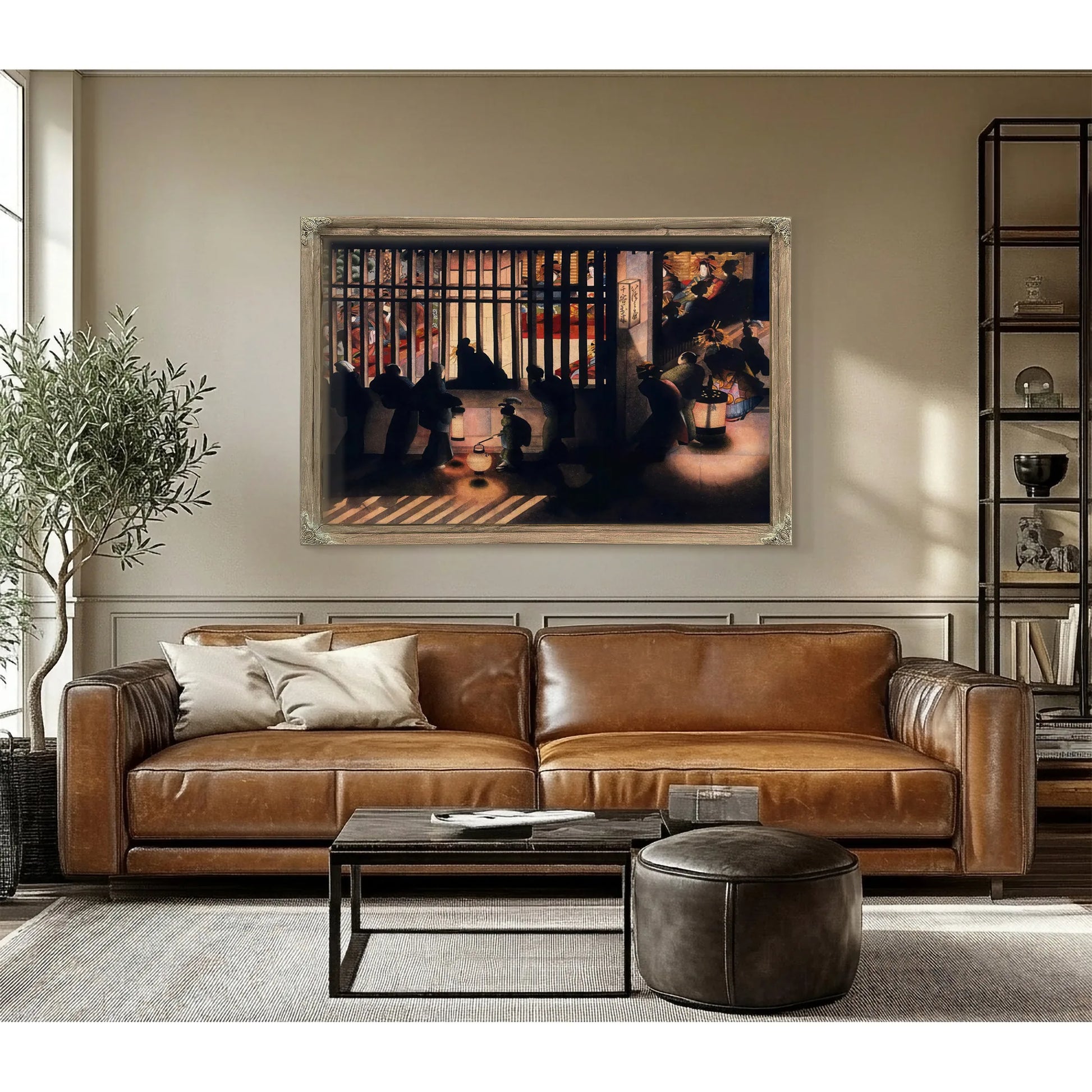 Night Scene In The Yoshiwara 1850 By Katsushika Oi Fine Art Print