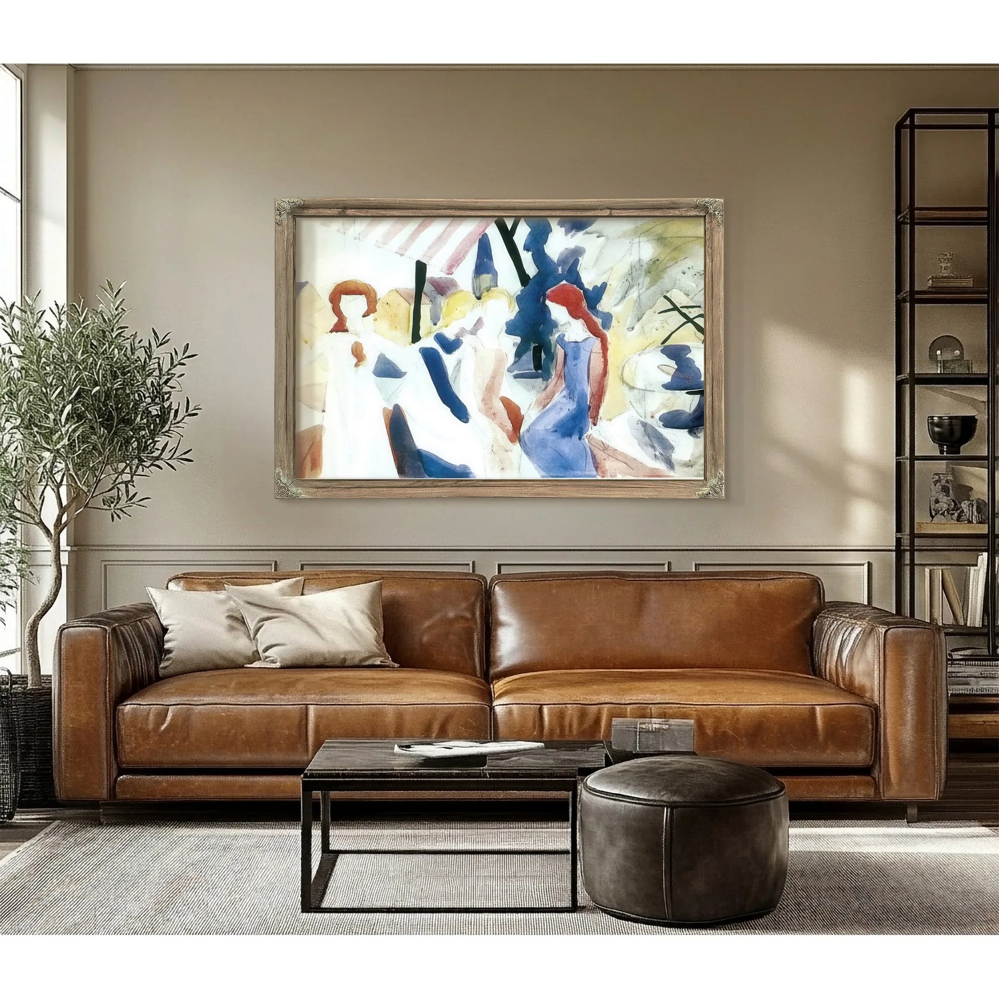 Four Girls On A Balcony By August Macke Fine Art Print