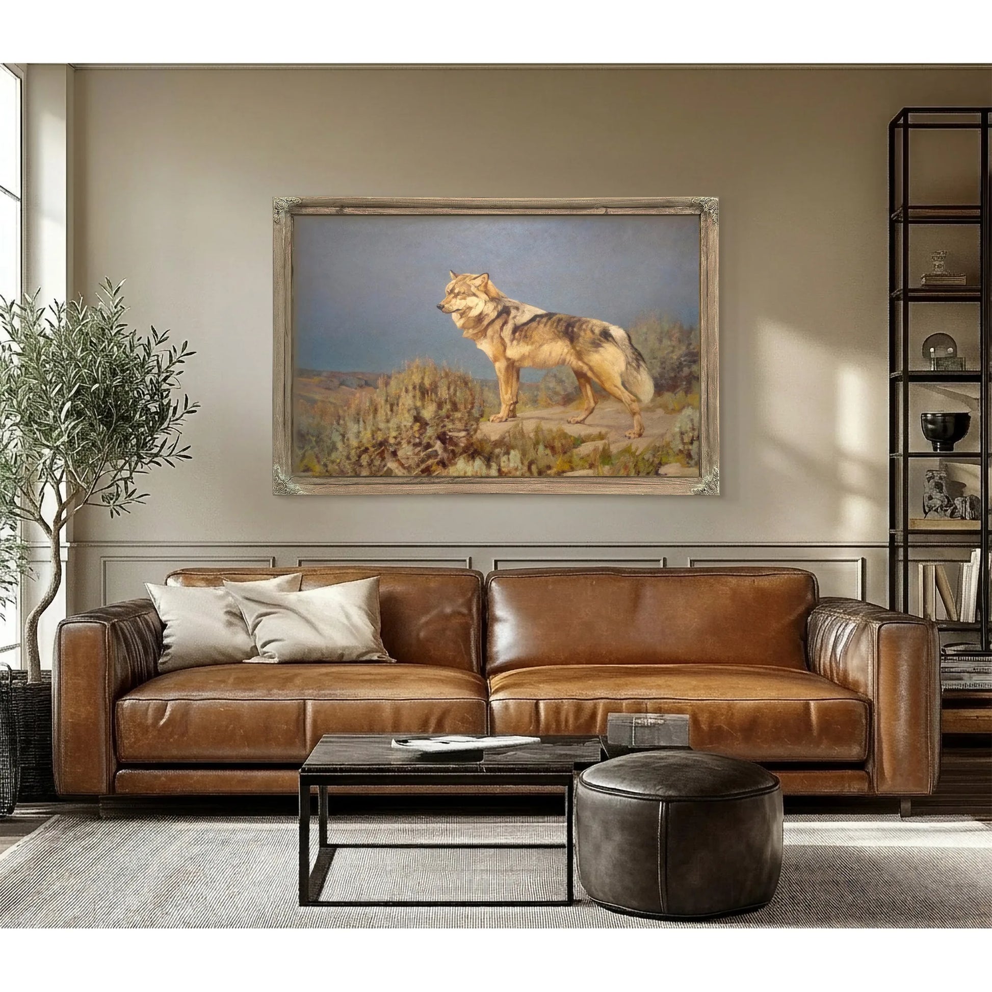 Grey Wolf Standing On A Bluff By Carl Rungius Fine Art Print