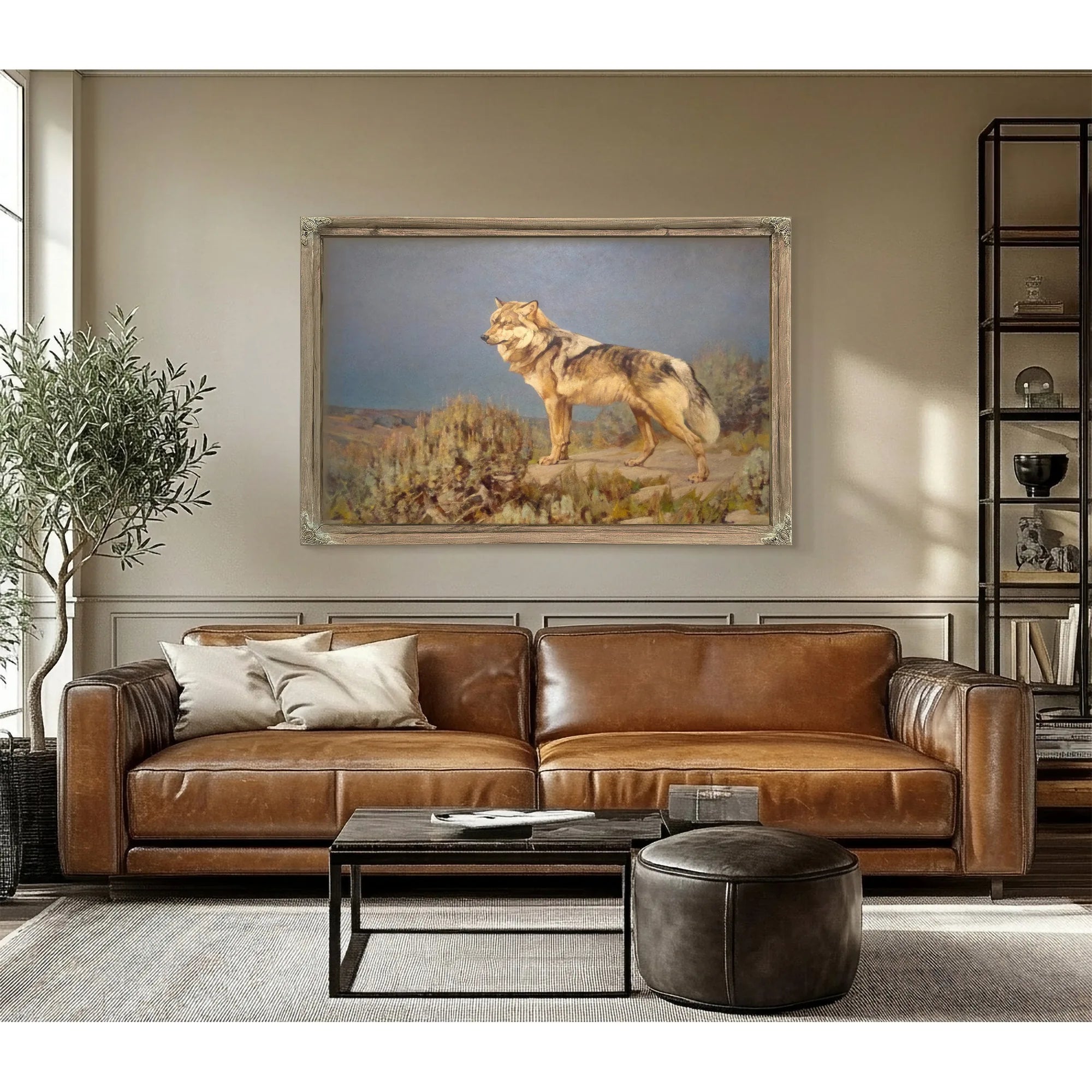 Grey Wolf Standing On A Bluff By Carl Rungius Fine Art Print