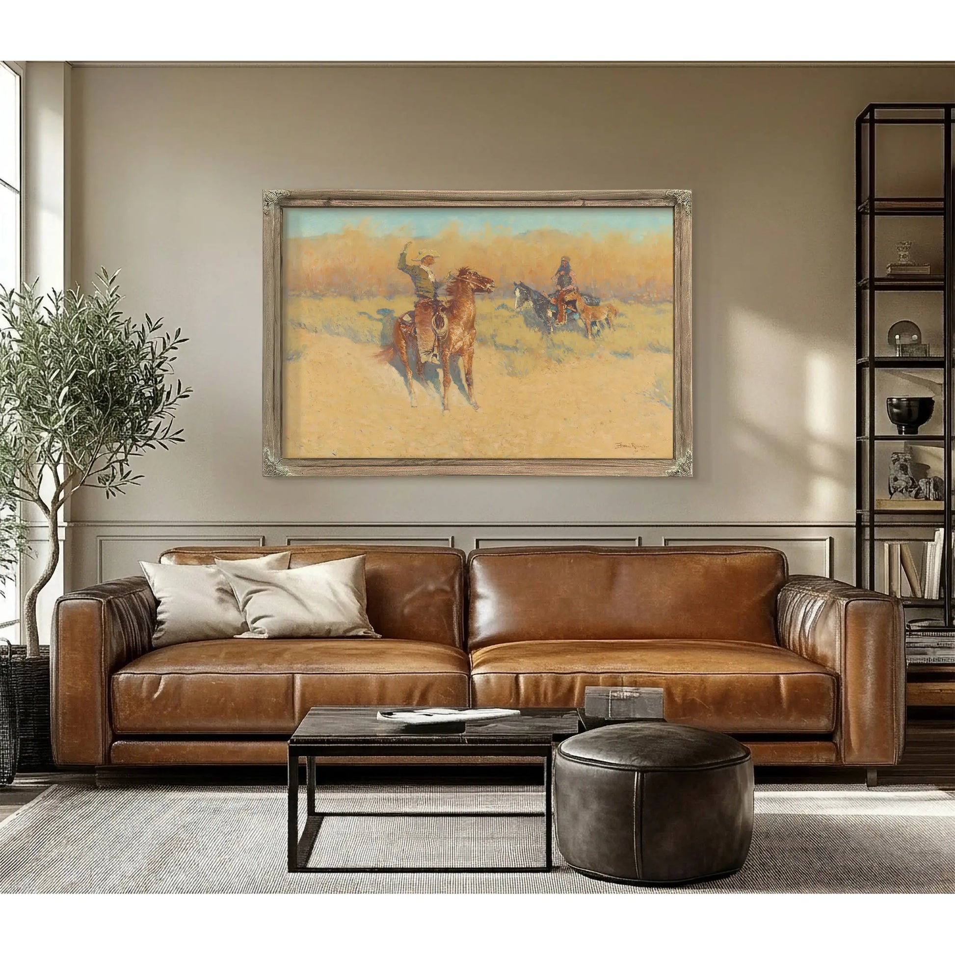 The Long Horn Cattle Sign by Frederic Remington