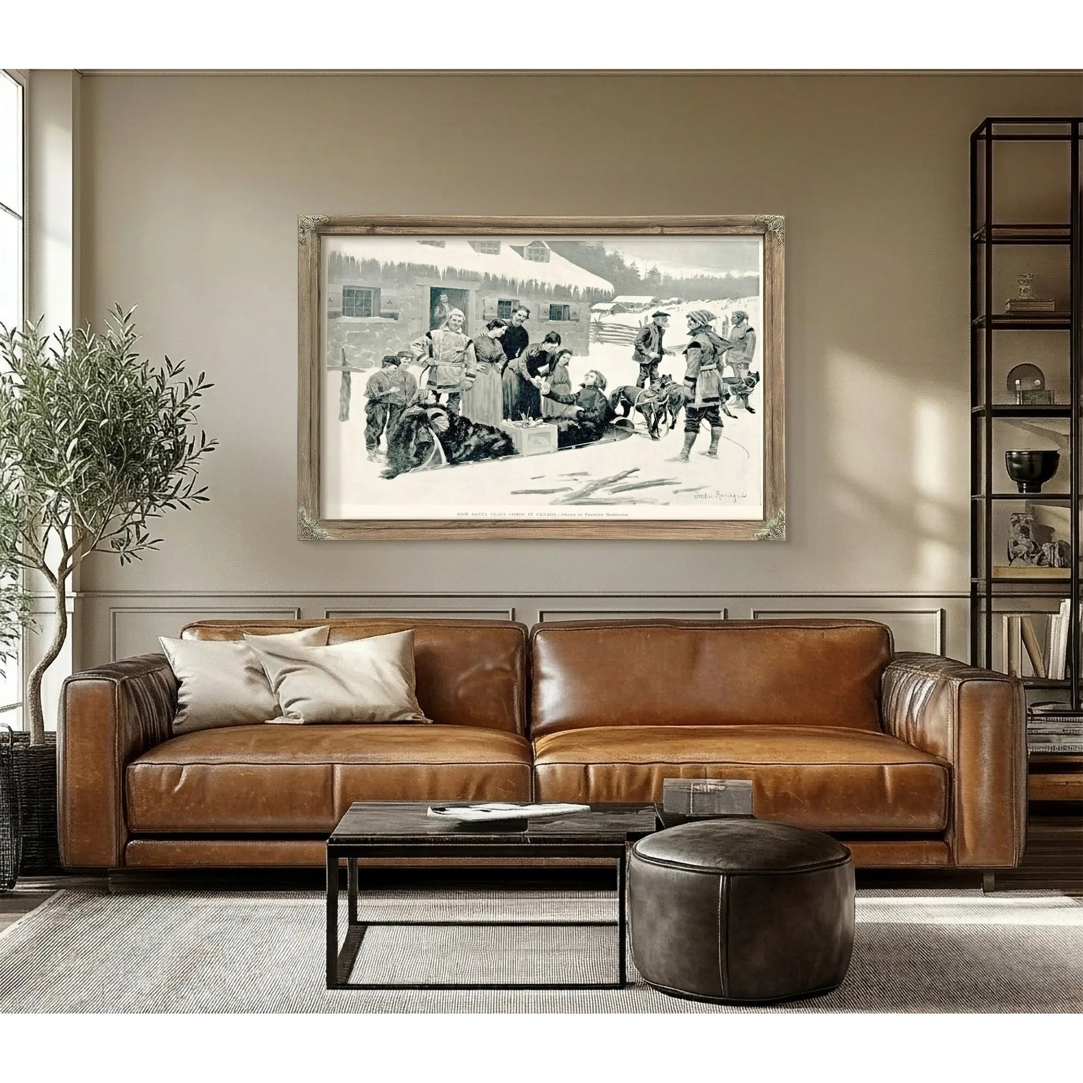 How Santa Claus Comes In Canadaa by Frederic Remington