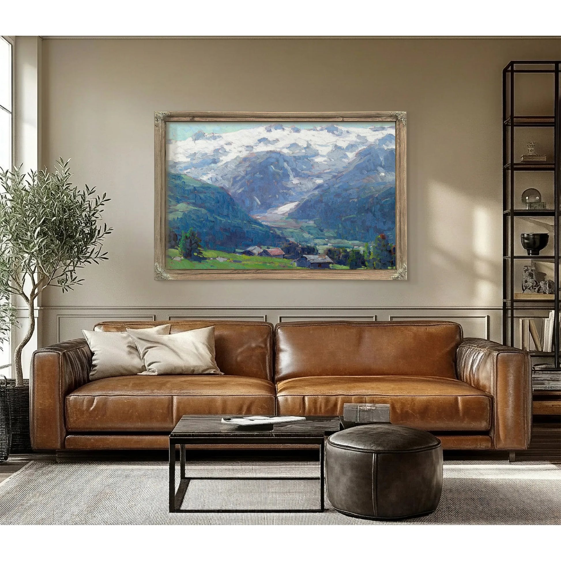 Distant Glaciers And High Country Huts By Edgar Payne Fine Art Print