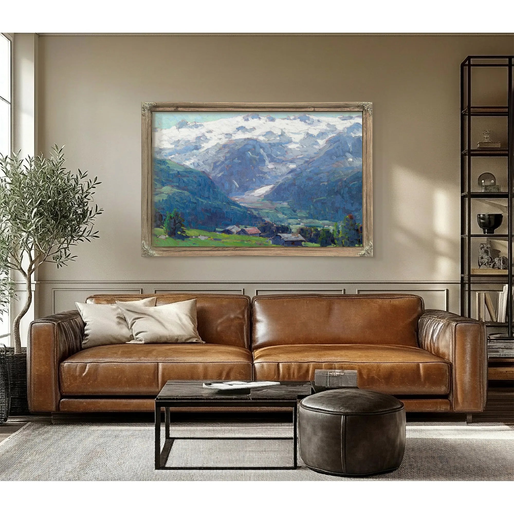 Distant Glaciers And High Country Huts By Edgar Payne Fine Art Print
