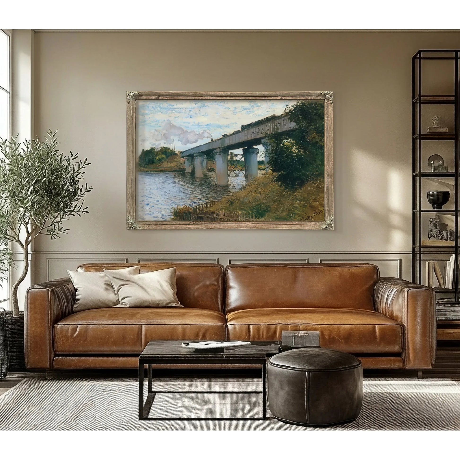The Railway Bridge Argenteuil By Claude Monet Fine Art Print