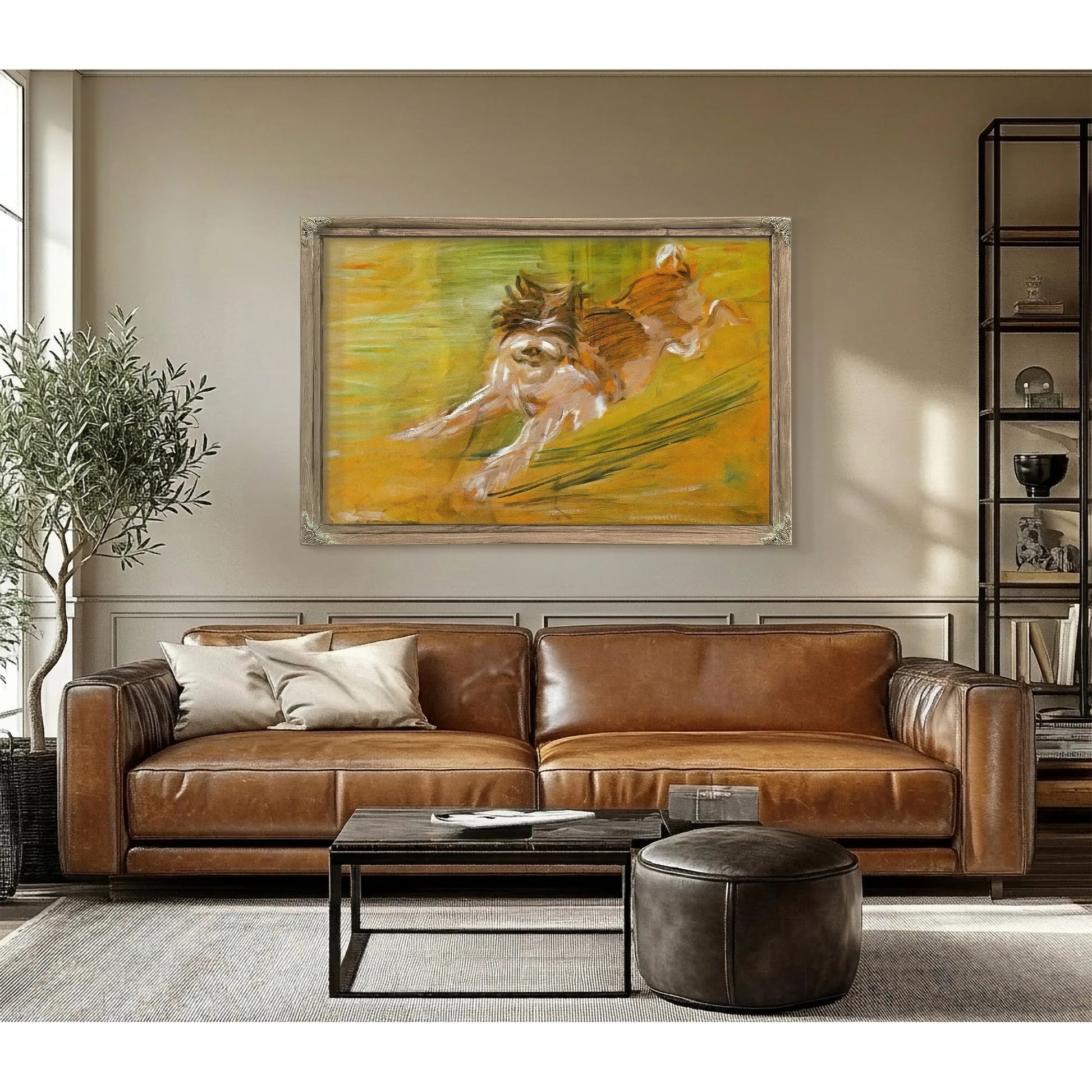 Jumping Dog Schlick By Franz Marc Fine Art Print