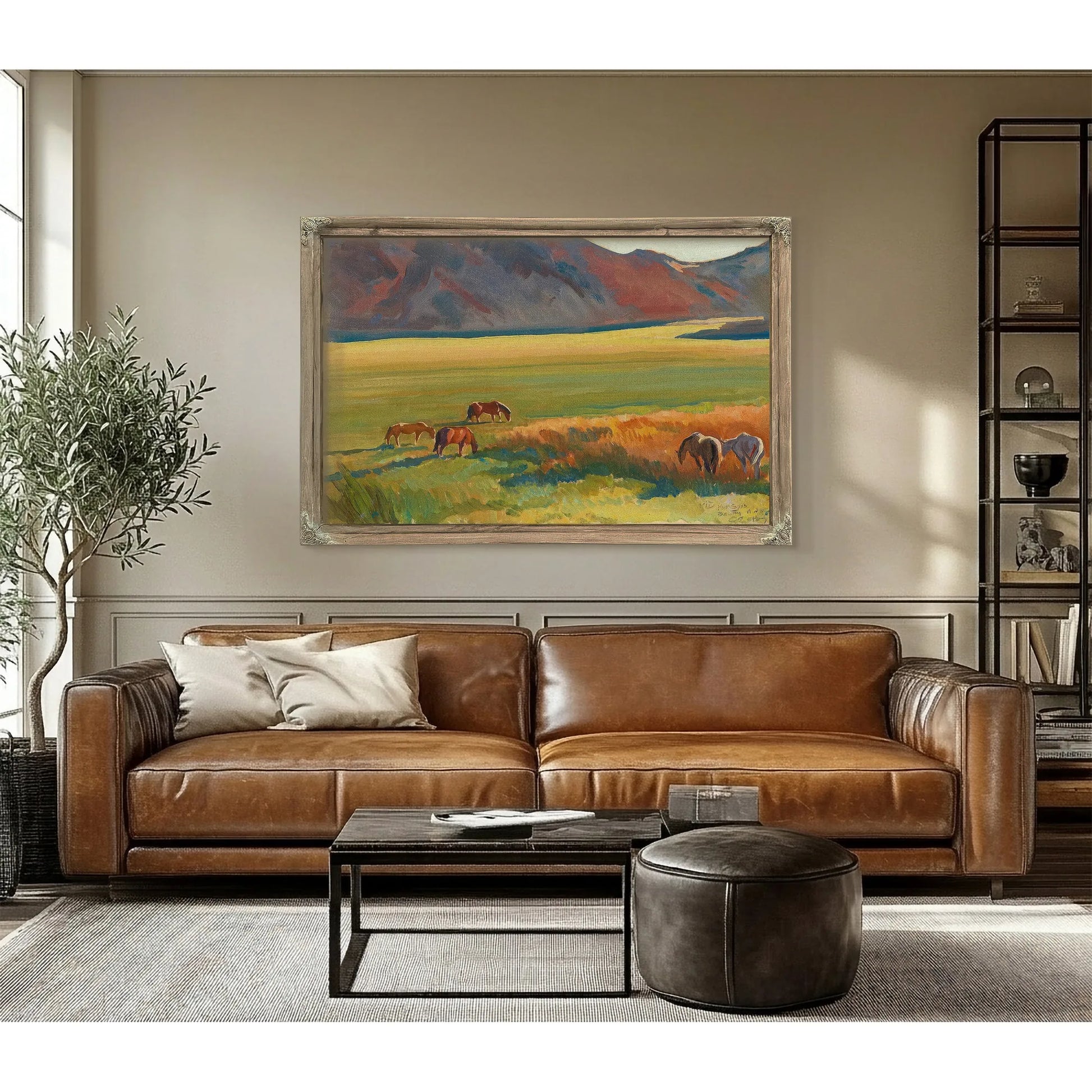 Meadow And Horses By Maynard Dixon Fine Art Print