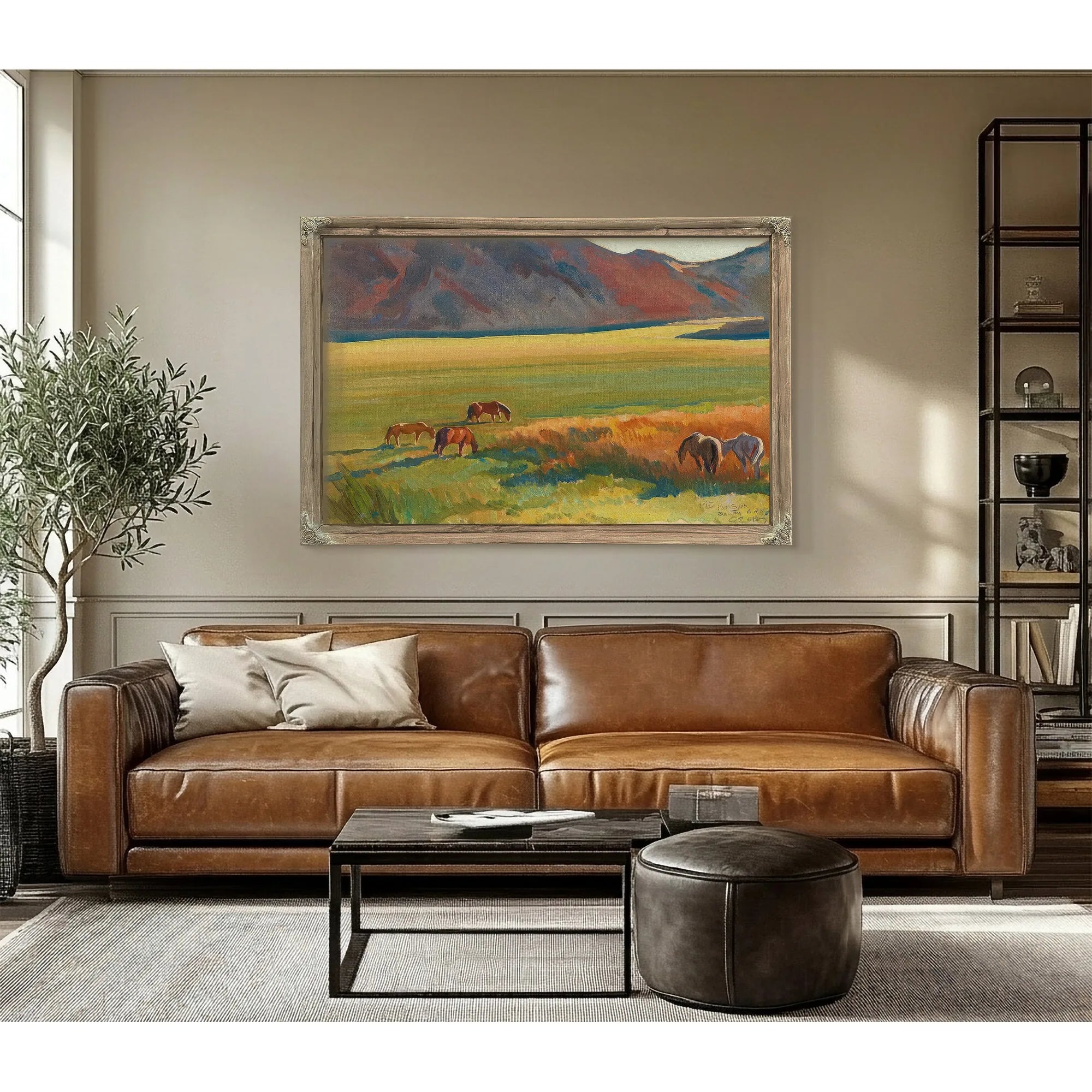 Meadow And Horses By Maynard Dixon Fine Art Print