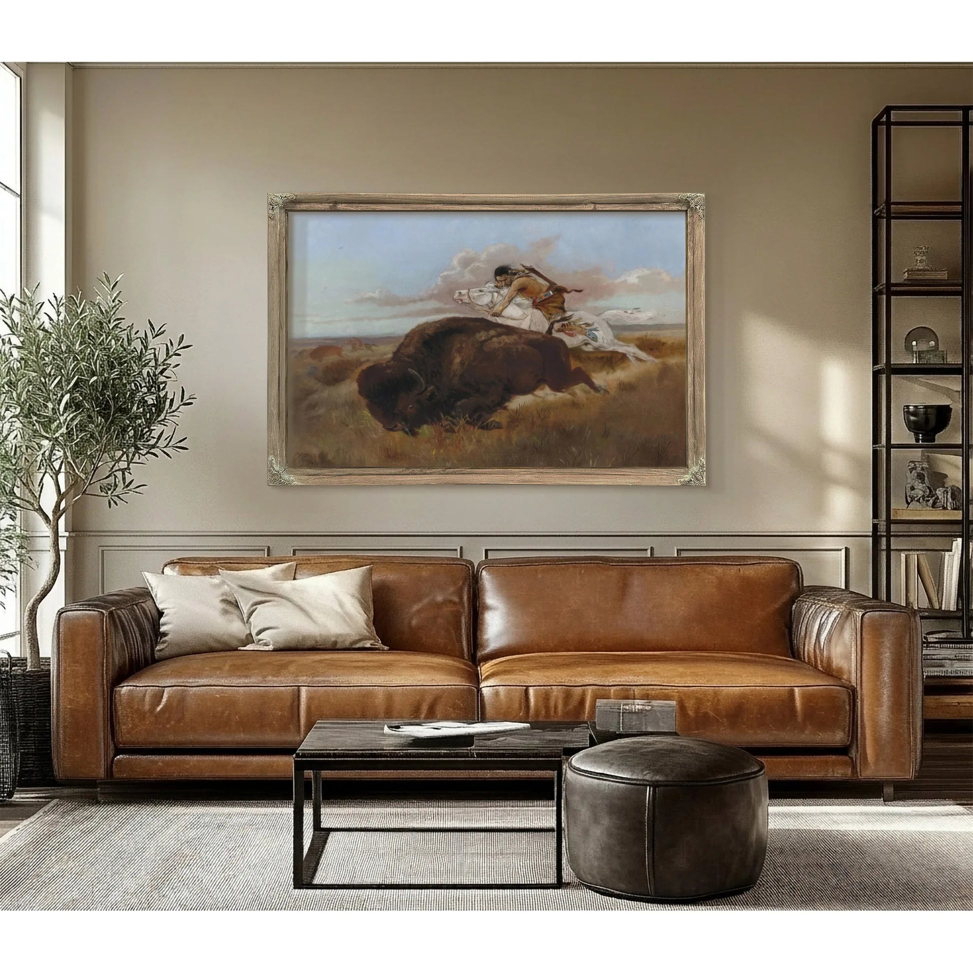 Buffalo Hunting By Charles Marion Russell Fine Art Print
