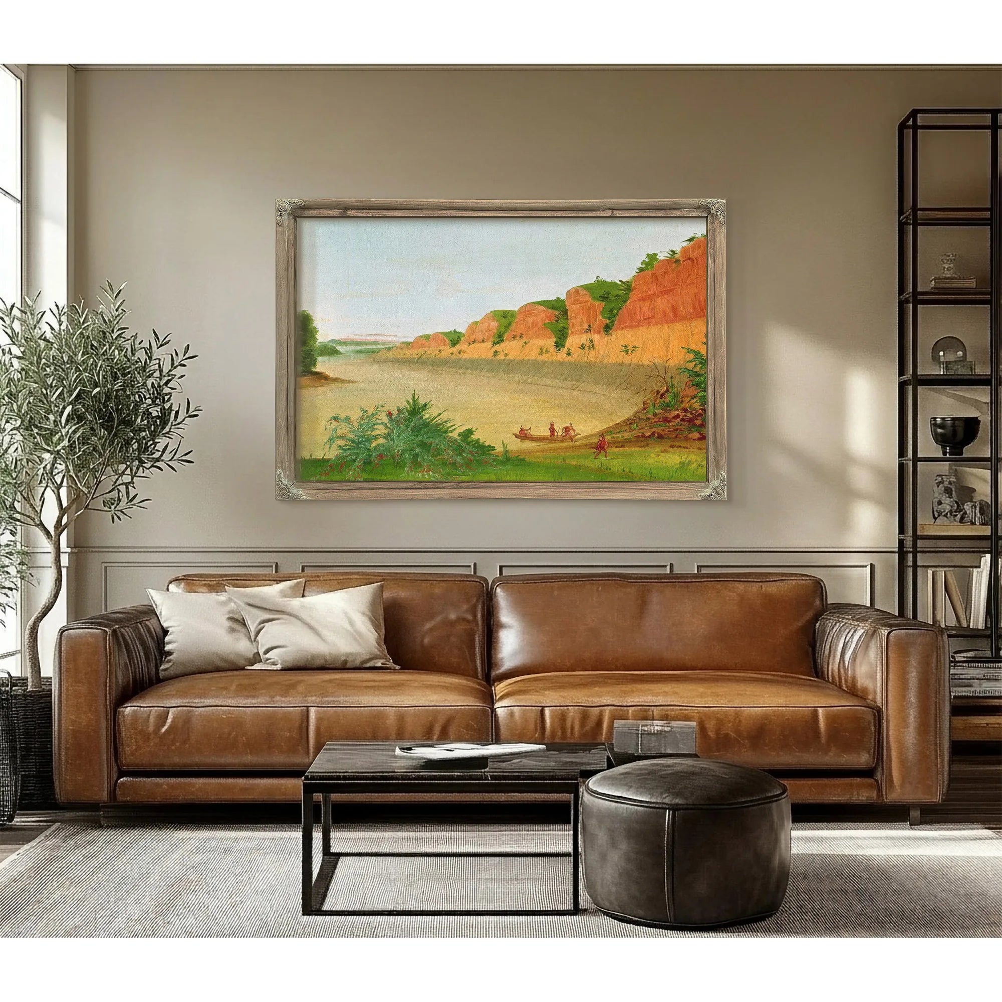South Side Of Buffalo Island, Showing Buffalo Berries In The Foreground By George Catlin Fine Art Print