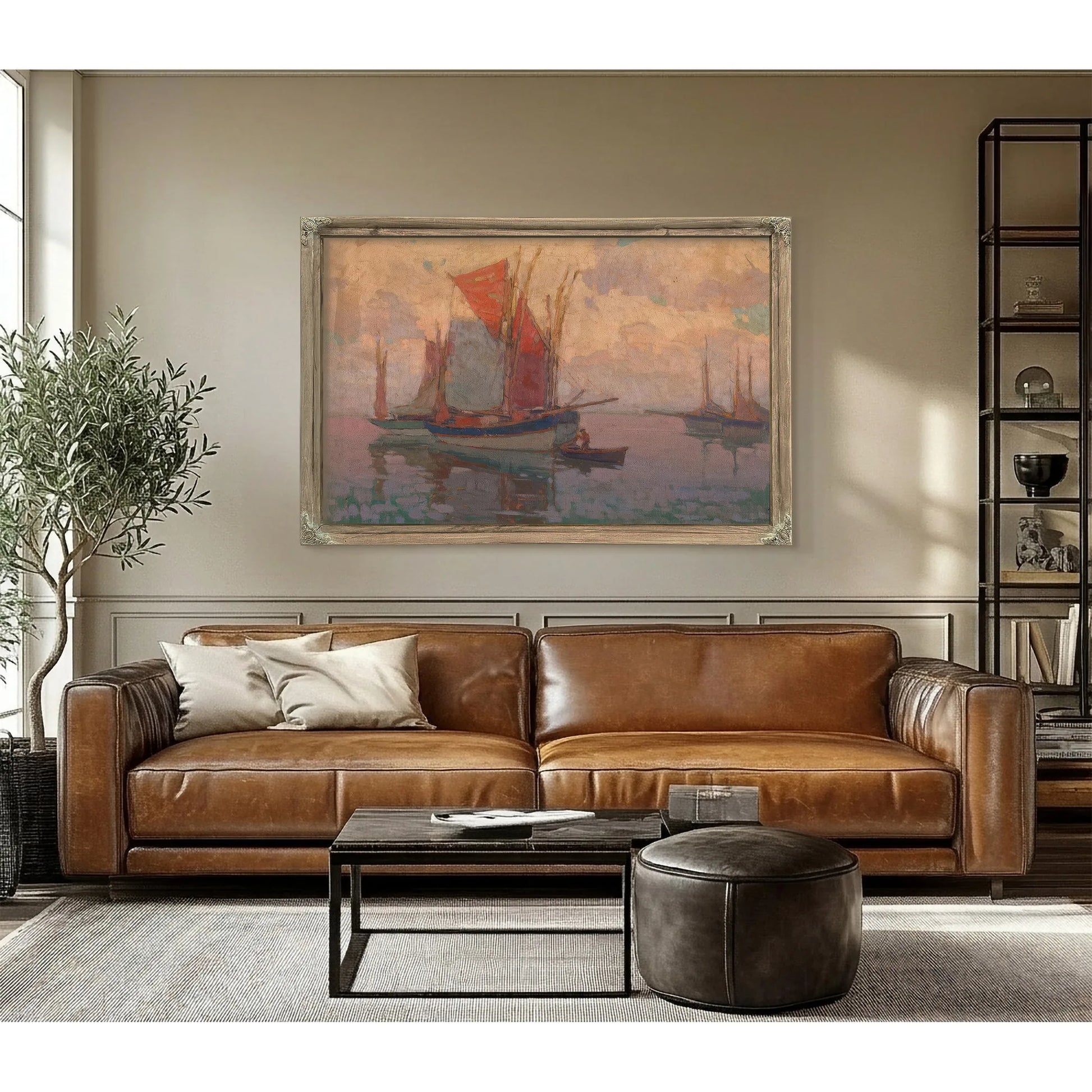 At Anchor, Tuna Boats, Brittany, France By Edgar Payne Fine Art Print