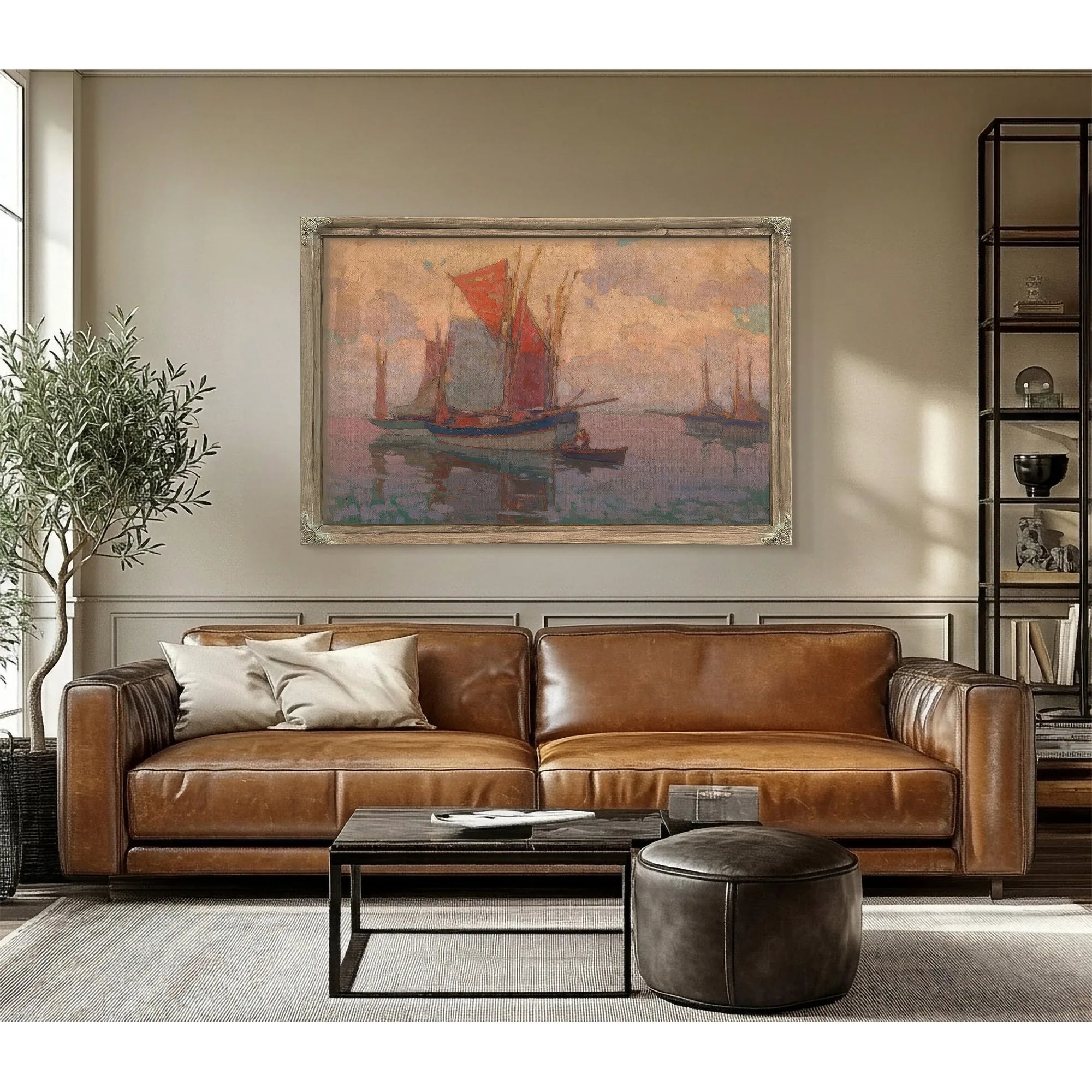 At Anchor, Tuna Boats, Brittany, France By Edgar Payne Fine Art Print
