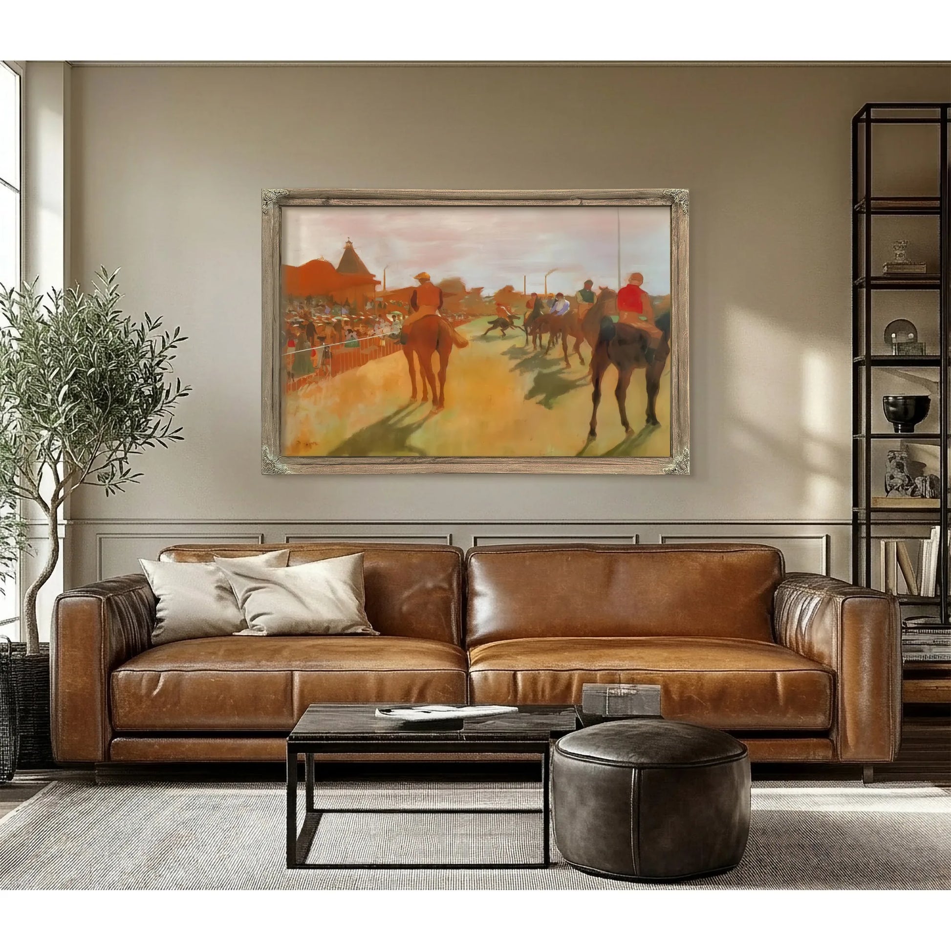 Race Horses In The Front Of The Stands By Edgar Degas Fine Art Print
