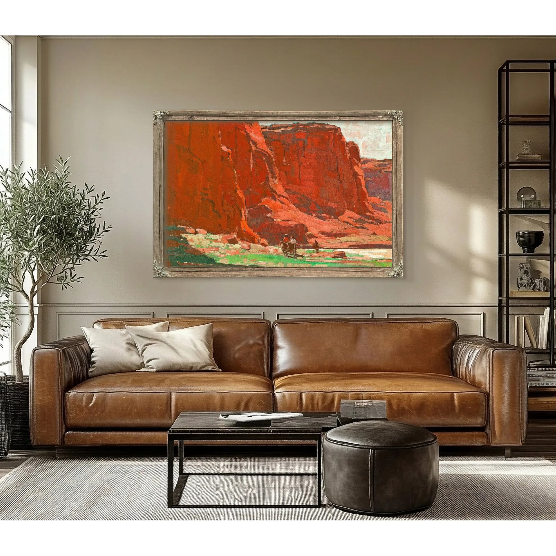 Riders Passing Through, Canyon De Chelly, Arizona By Edgar Payne Fine Art Print