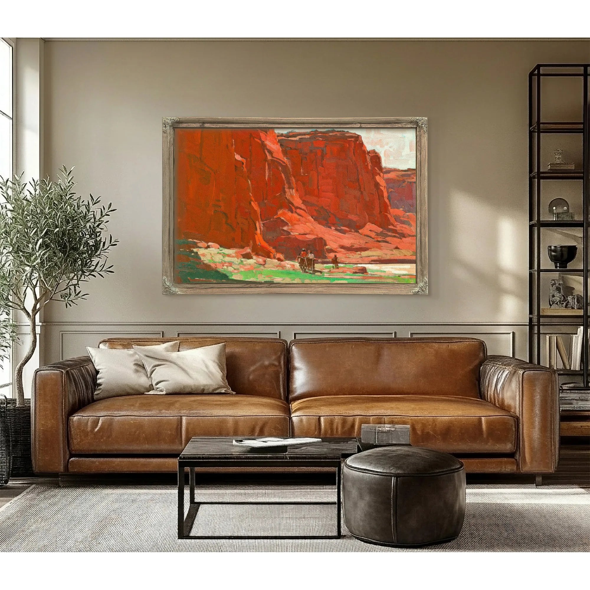Riders Passing Through, Canyon De Chelly, Arizona By Edgar Payne Fine Art Print