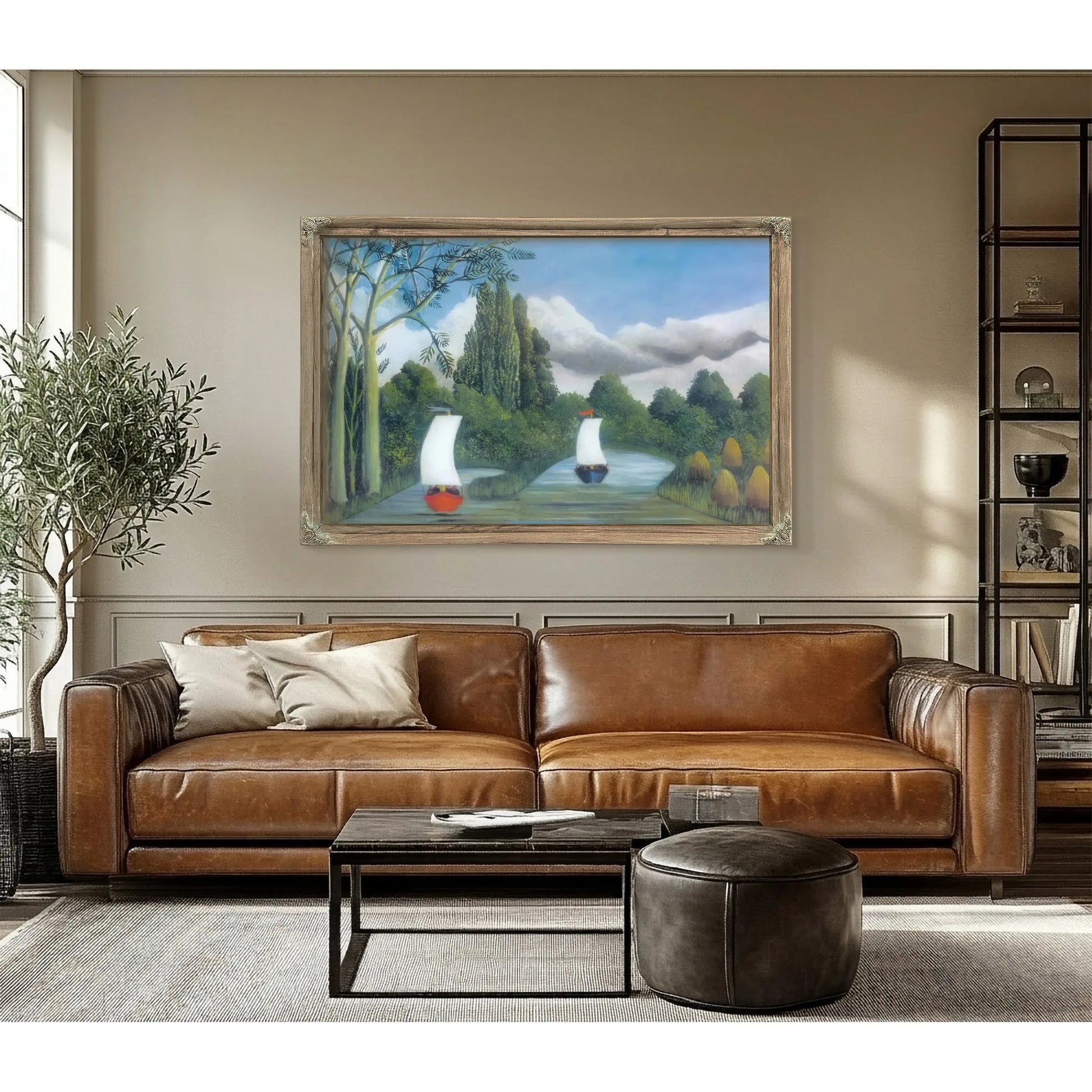 The Banks Of The Oise About 1908 By Henri Rousseau Fine Art Print
