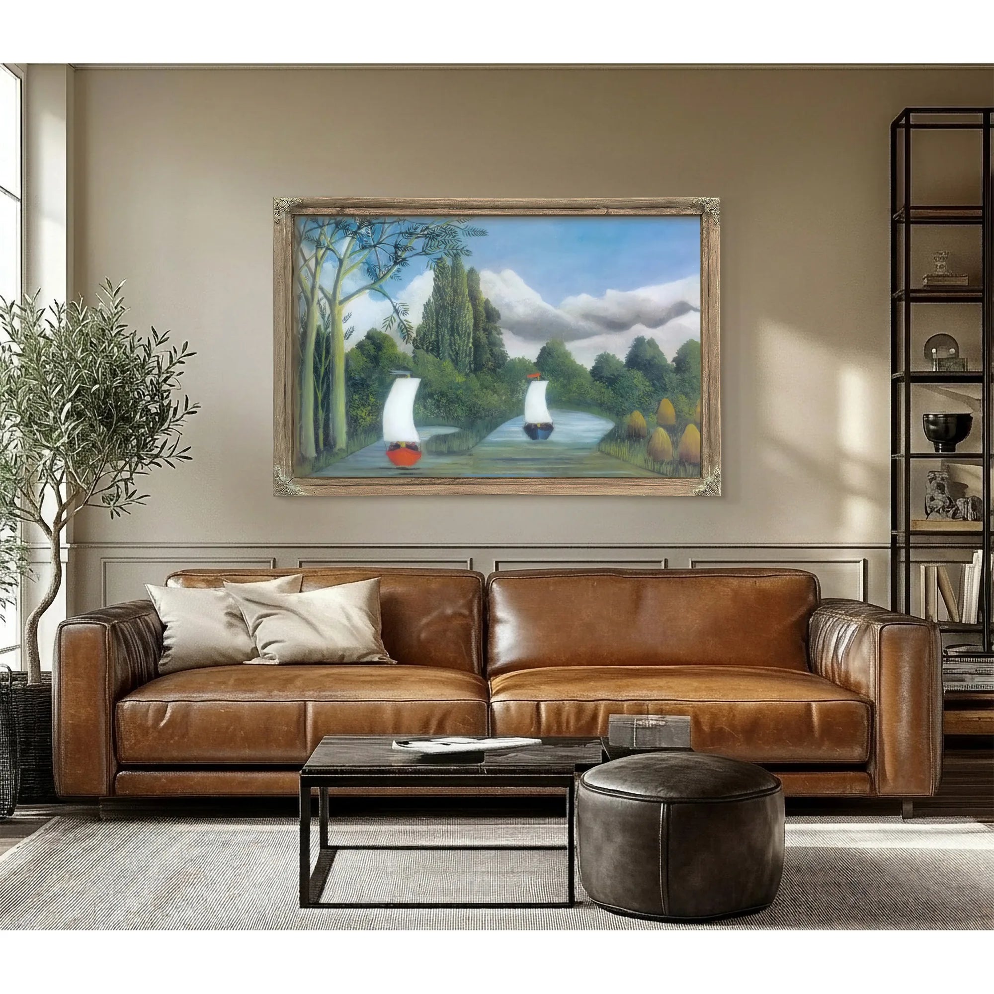 The Banks Of The Oise About 1908 By Henri Rousseau Fine Art Print