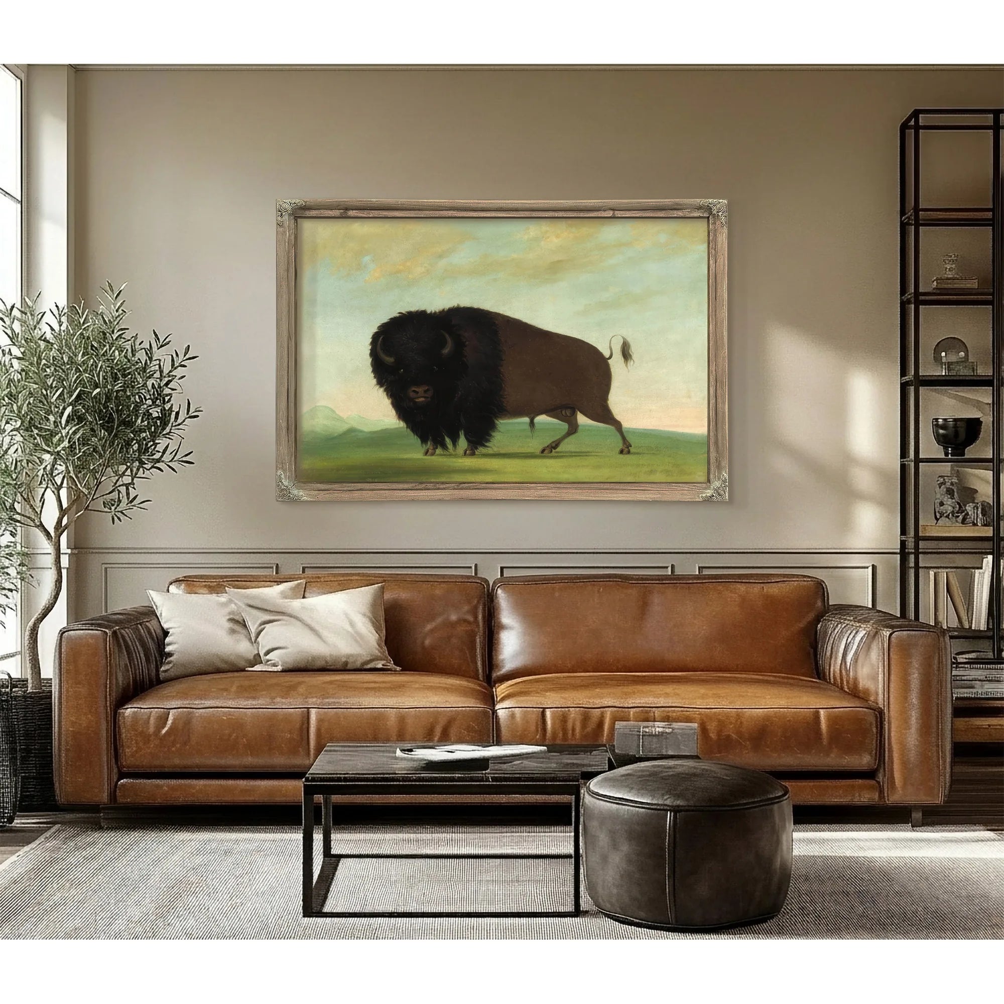 Buffalo Bull, Grazing On The Prairie By George Catlin Fine Art Print