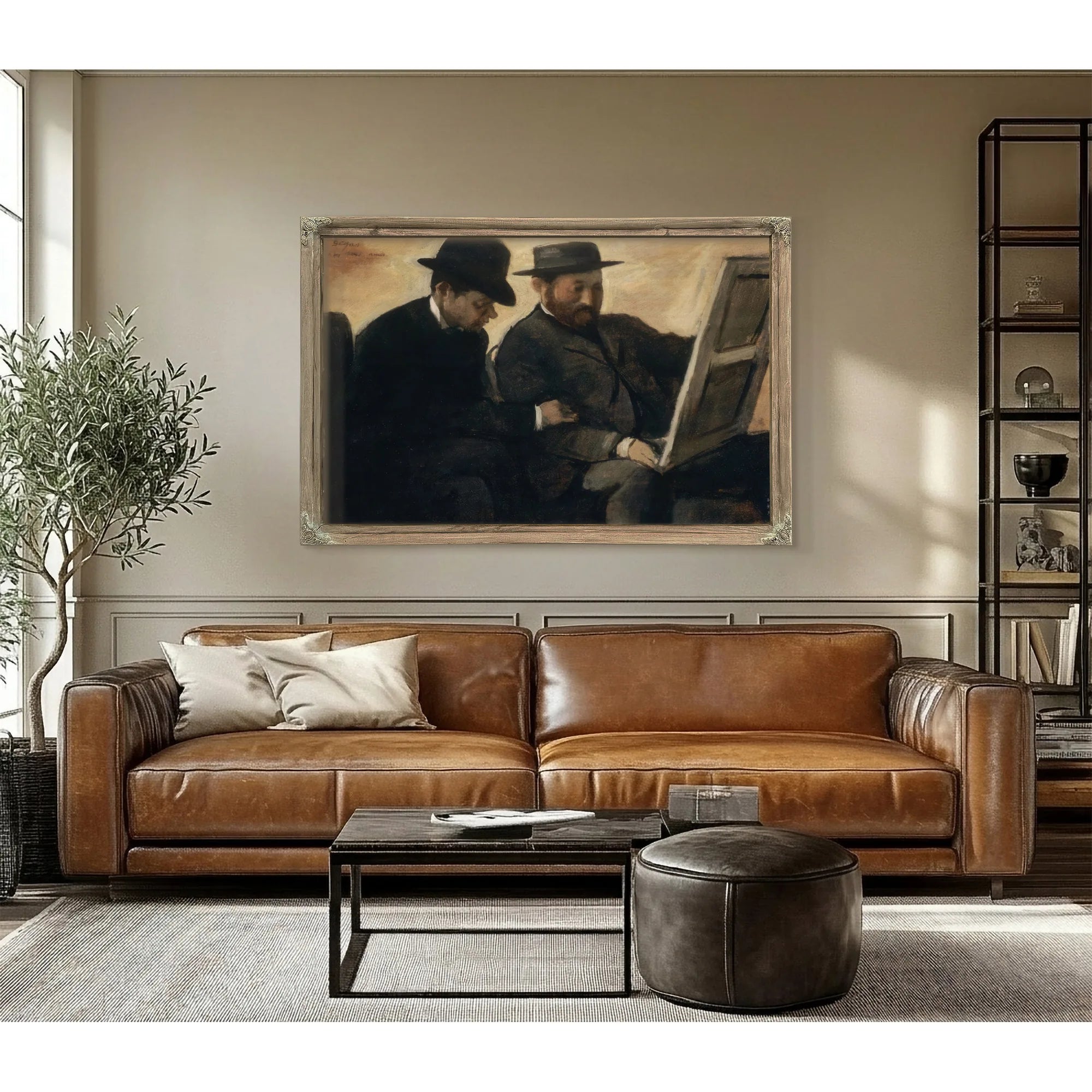 Paul Lafond And Alphonse Cherfils Examining A Painting By Edgar Degas Fine Art Print