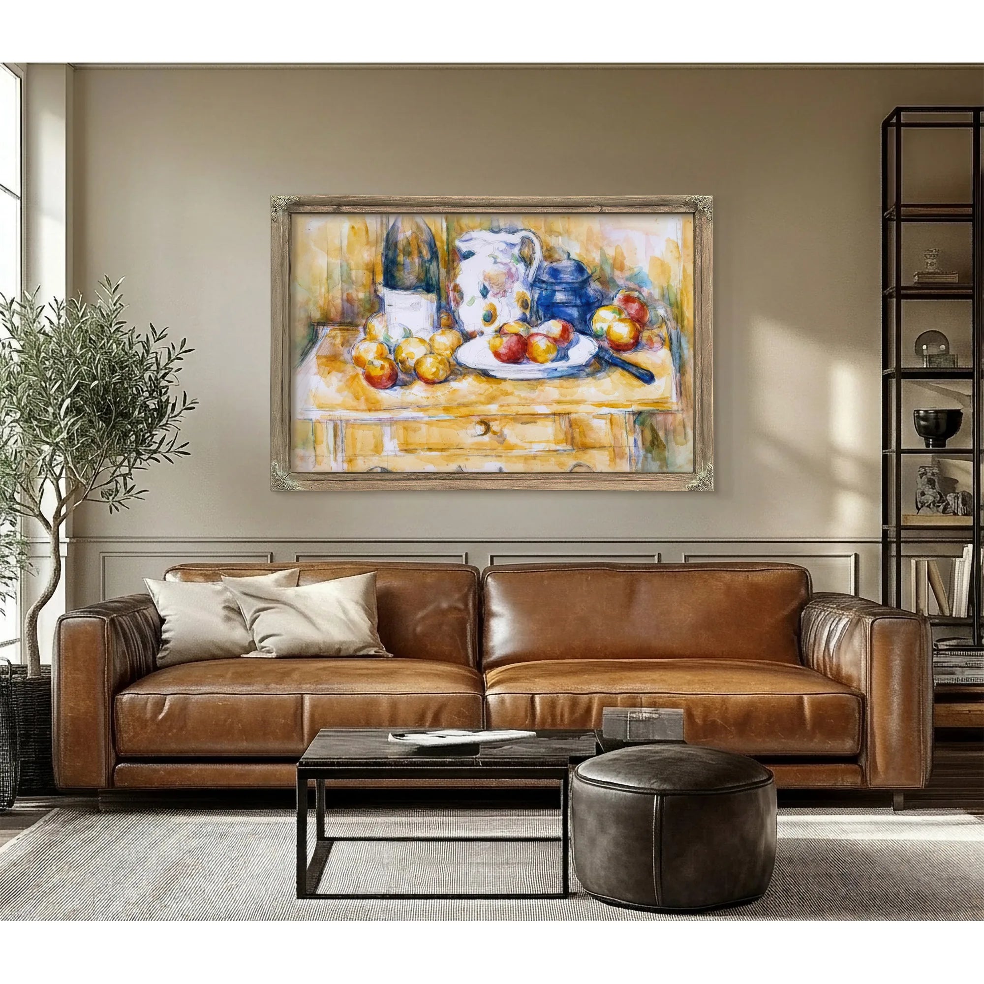 Still Life With Apples On A Sideboard By Paul Cezanne Fine Art Print