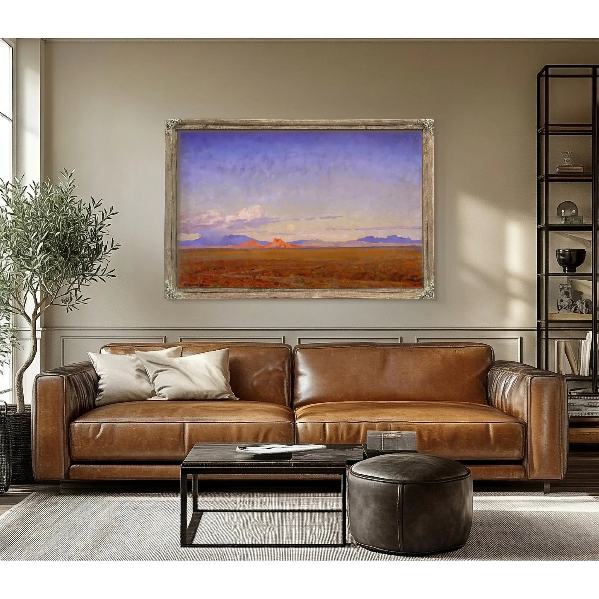 Moonrise Over The Desert By Maynard Dixon Fine Art Print