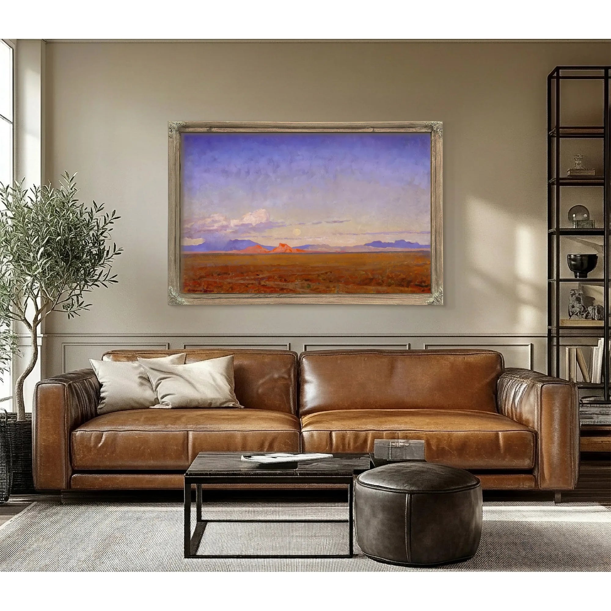 Moonrise Over The Desert By Maynard Dixon Fine Art Print