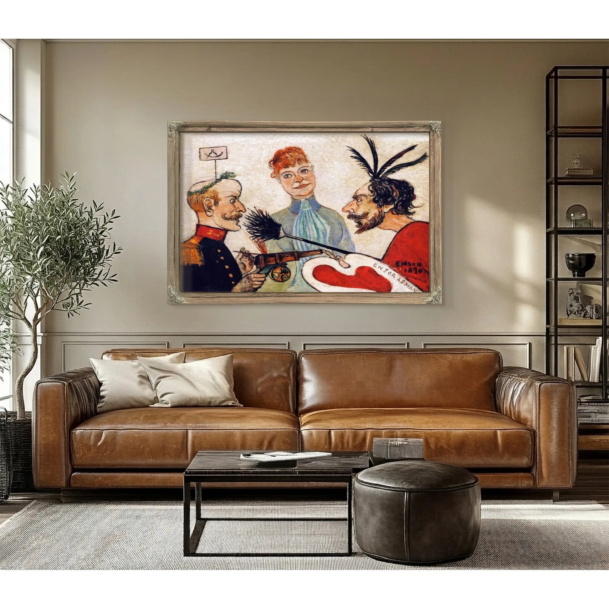 Ensor And Leman Discussing Painting By James Ensor Fine Art Print