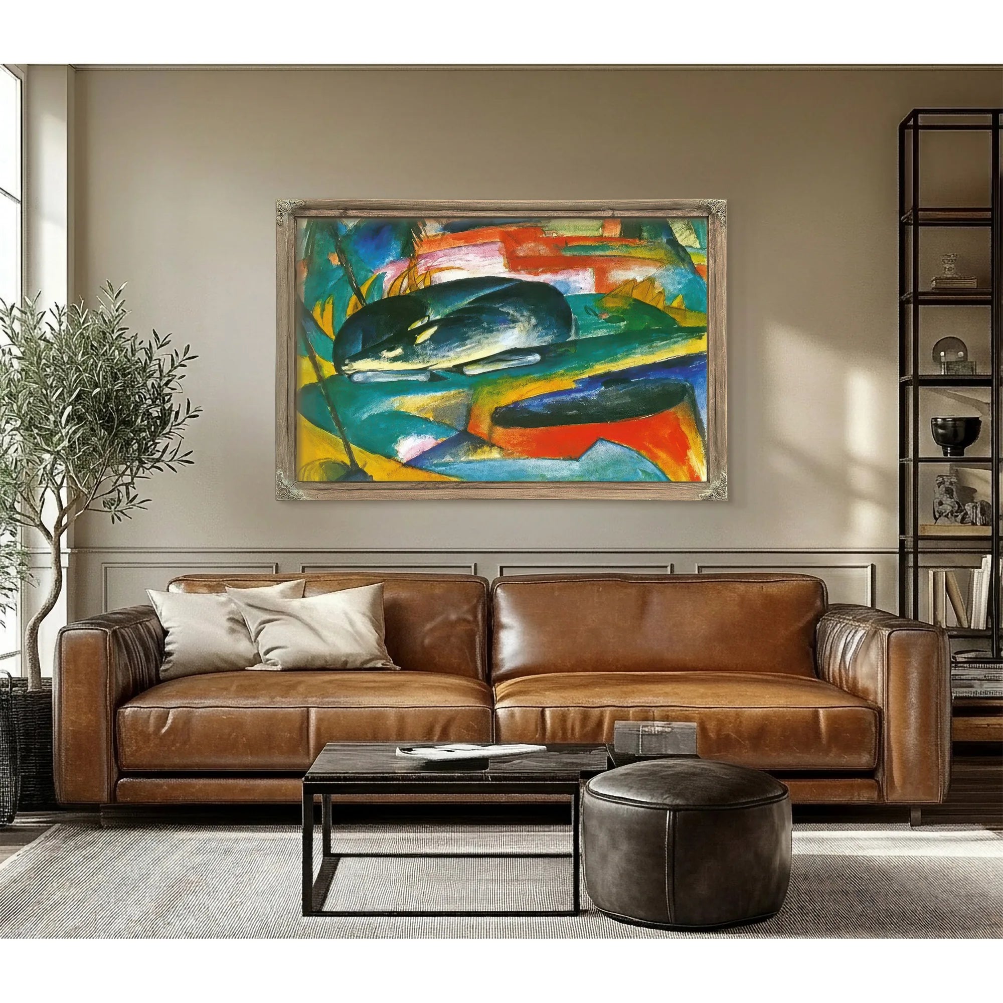 Sleeping Deer By Franz Marc Fine Art Print