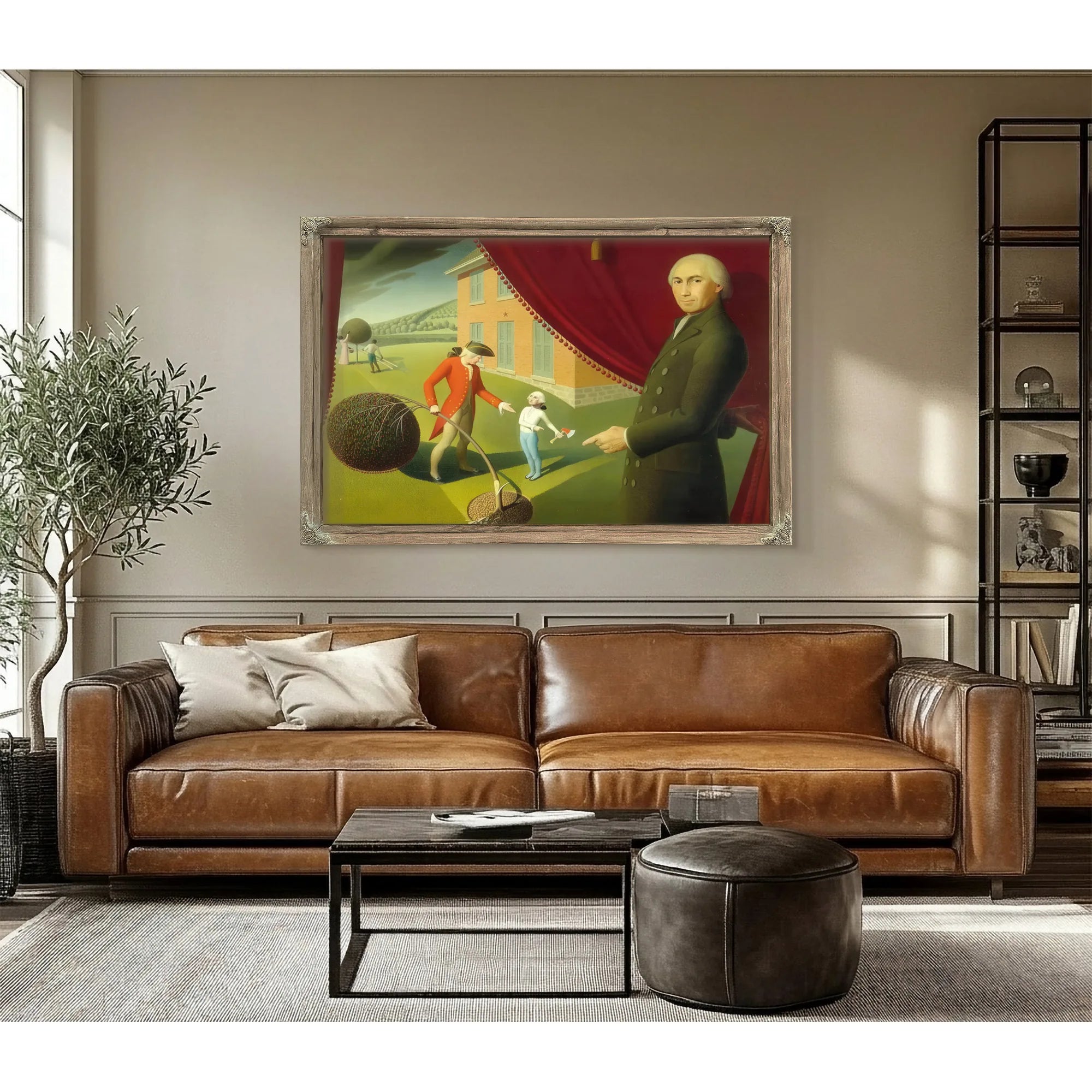 Parson Weems Fable By Grant Wood Fine Art Print
