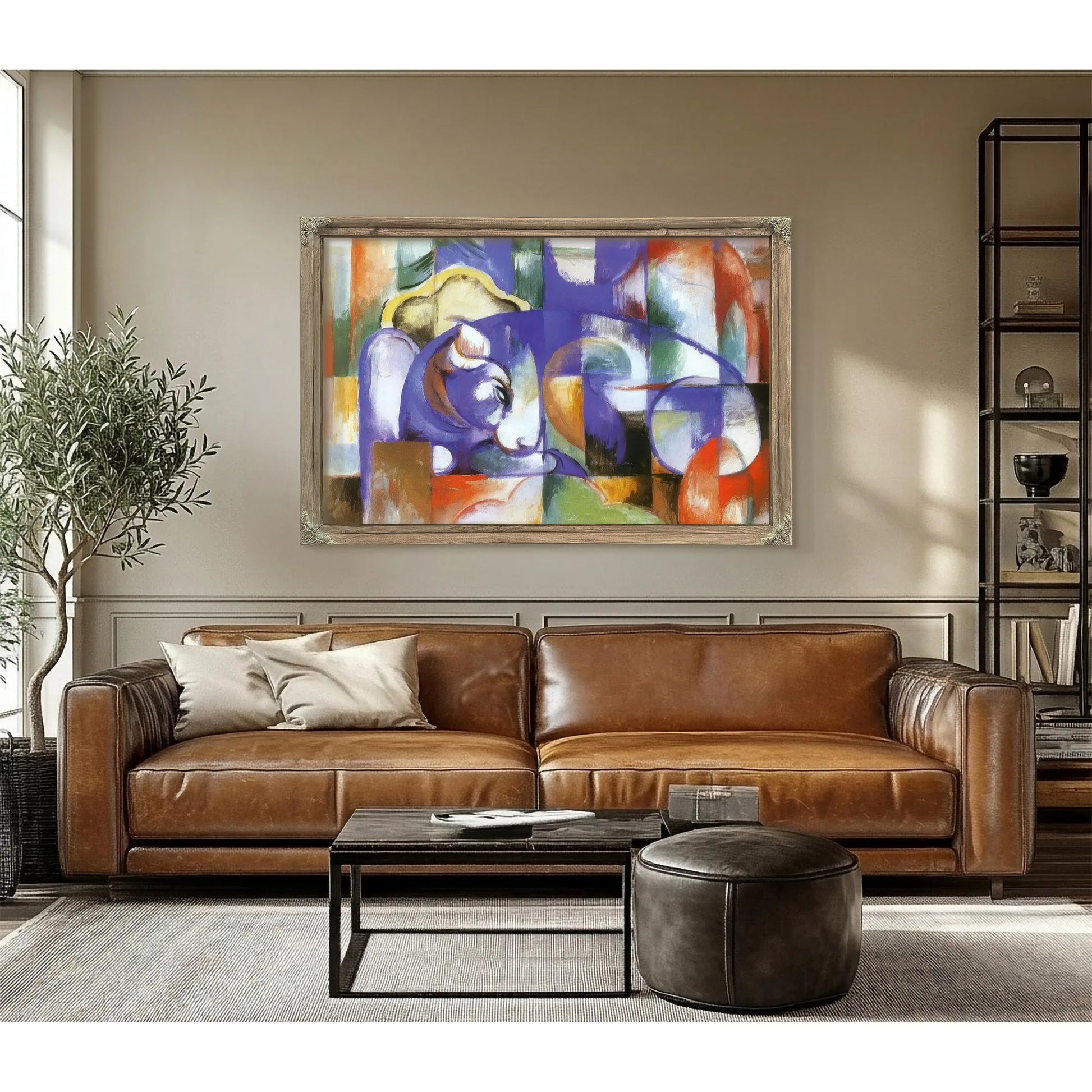 Reclining Bull By Franz Marc Fine Art Print