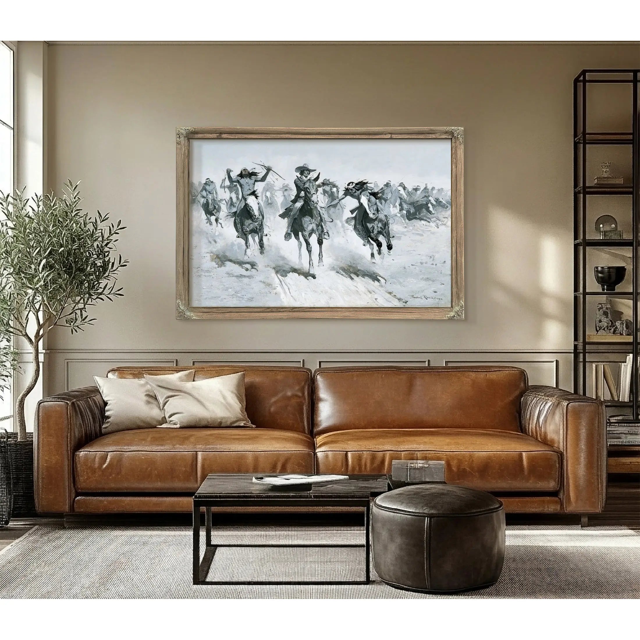 My Second Shot Sent Him Lining Out After His Brother by Frederic Remington
