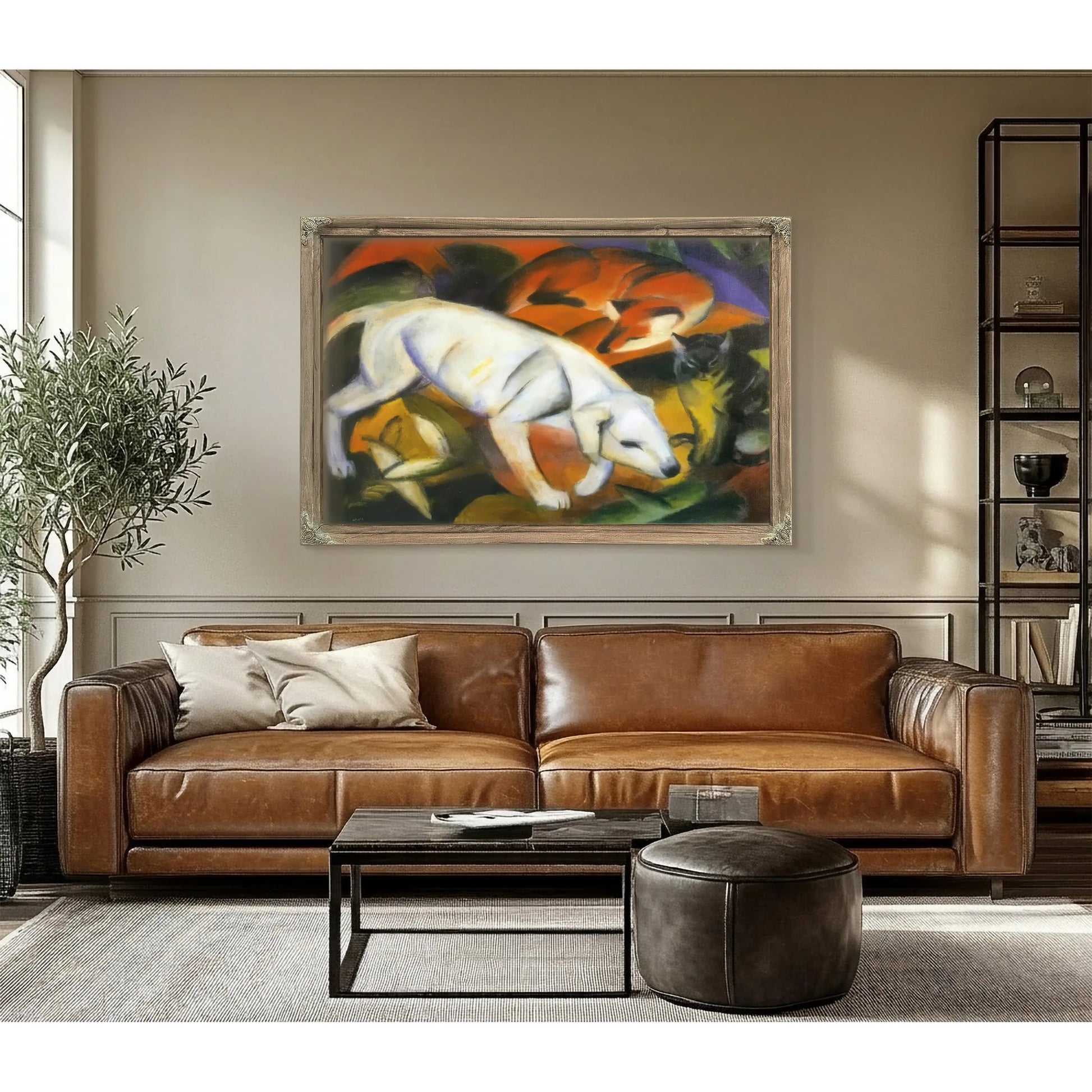 Three Animals Dog Fox And Cat By Franz Marc Fine Art Print
