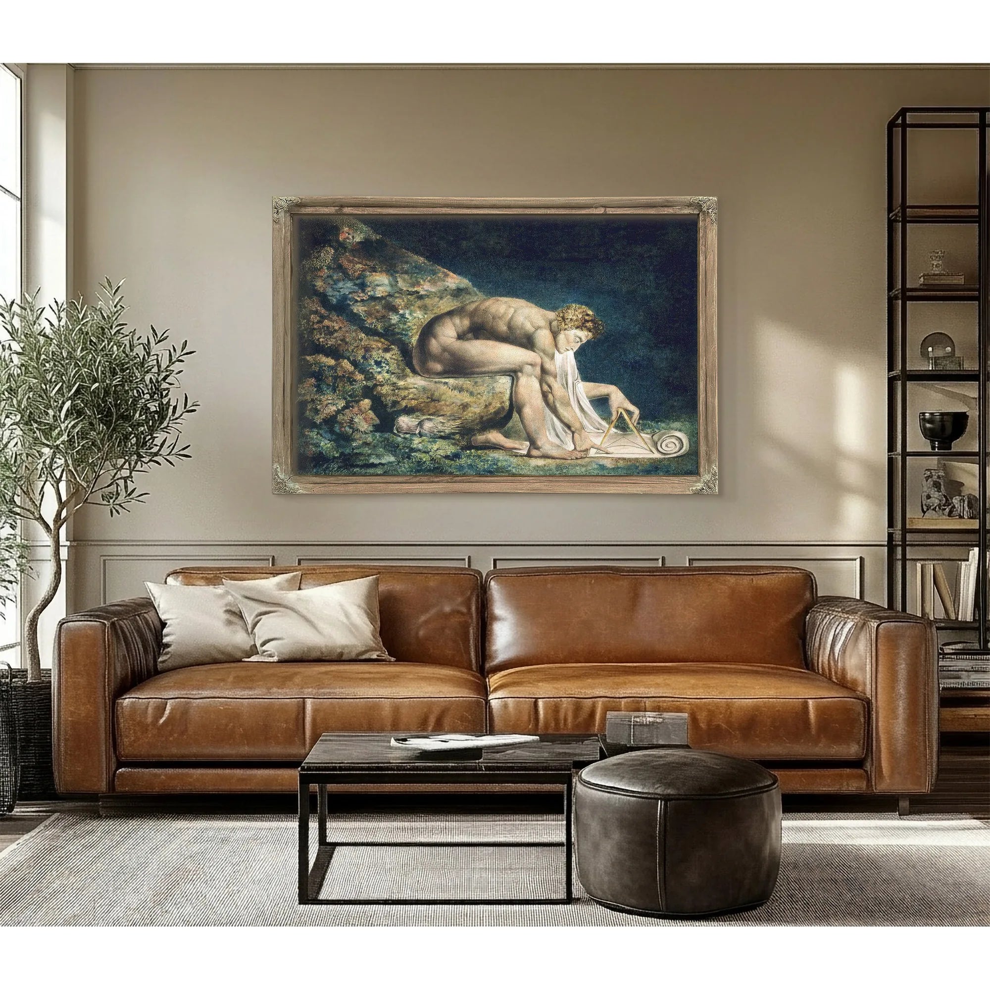 Newton 1795 Color Print And Watercolor 46X60Cm Tate Uk By William Blake Fine Art Print
