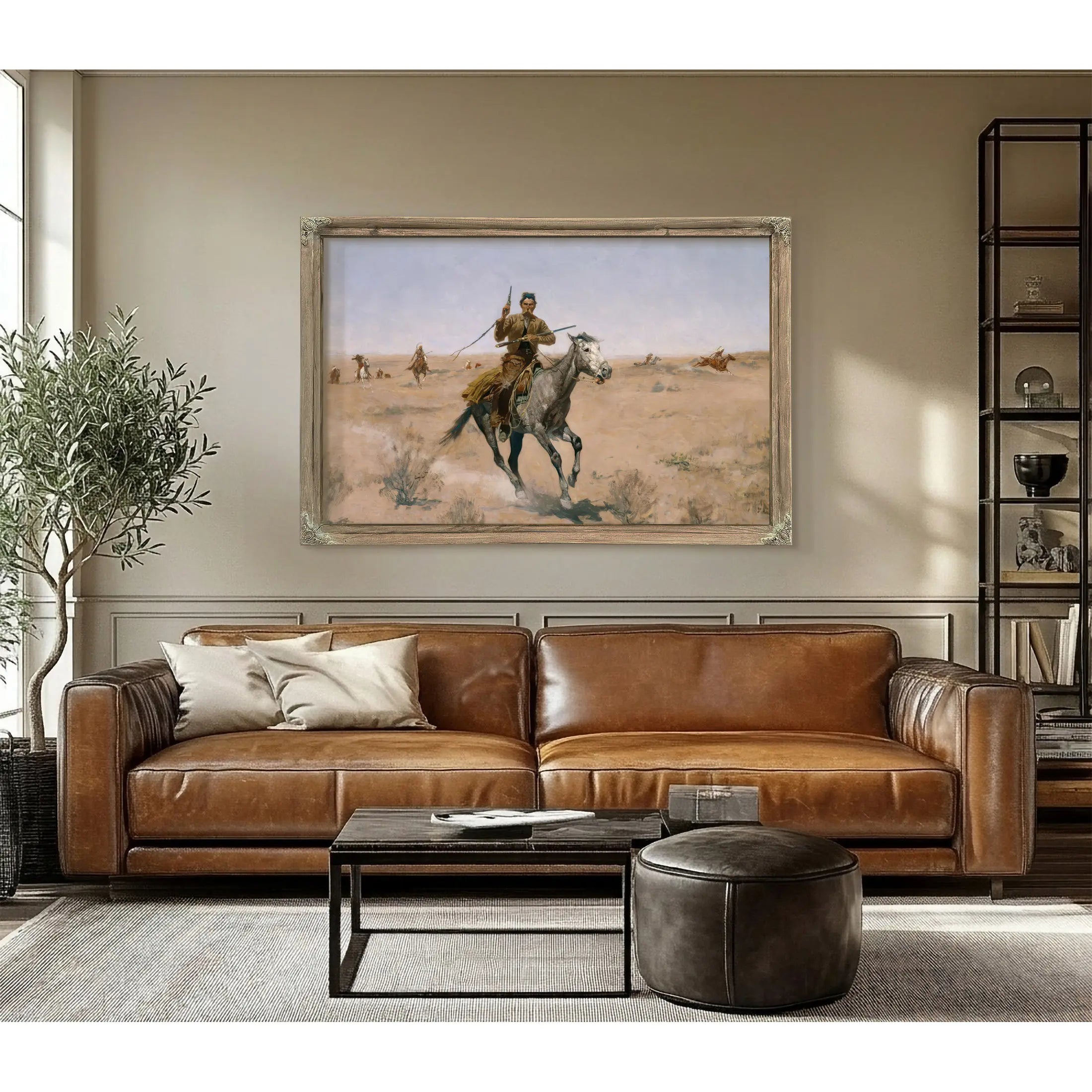 The Flight A Sagebrush Pioneer  by Frederic Remington