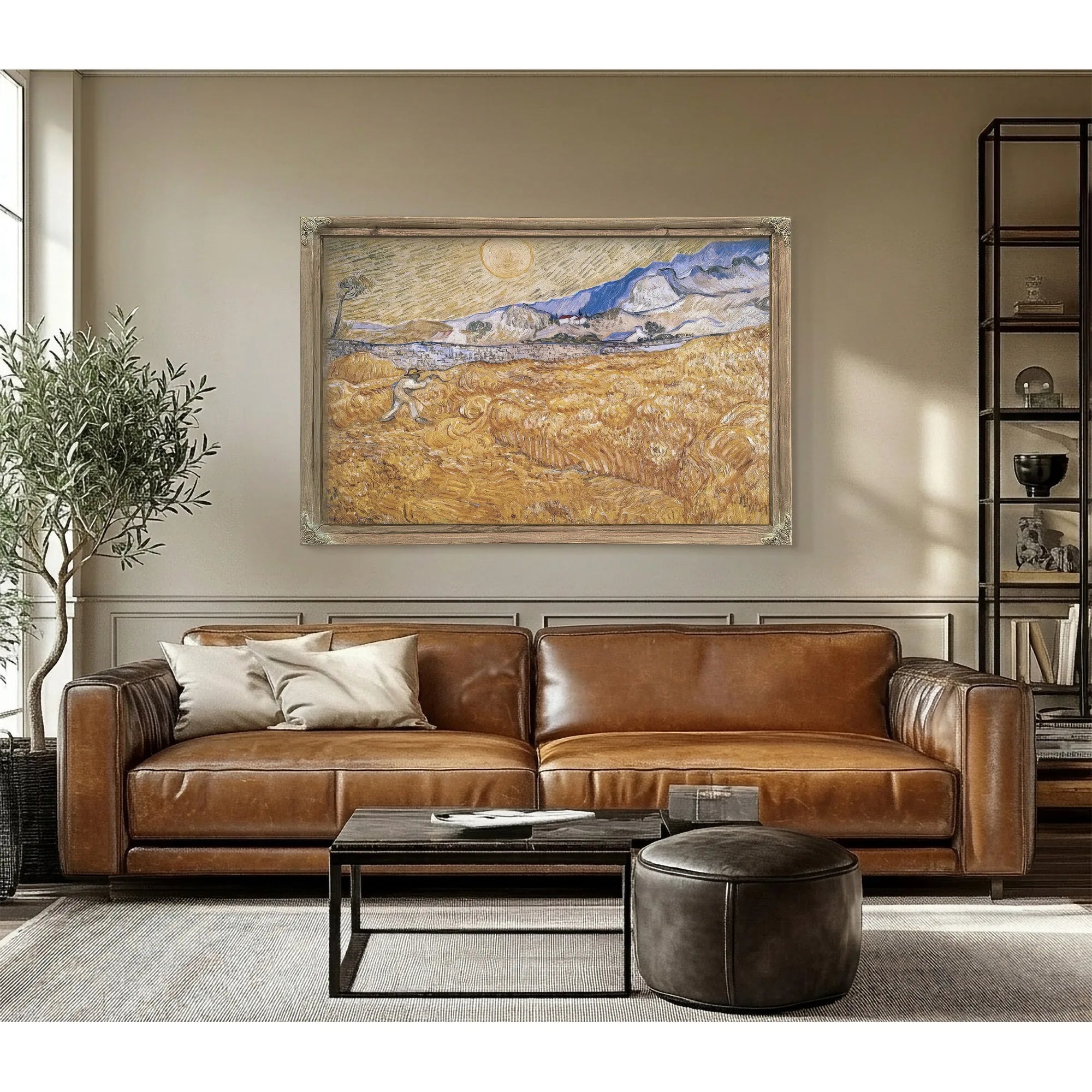 Wheat Field With Reaper (Harvest In Provence) By Vincent Van Gogh Fine Art Print