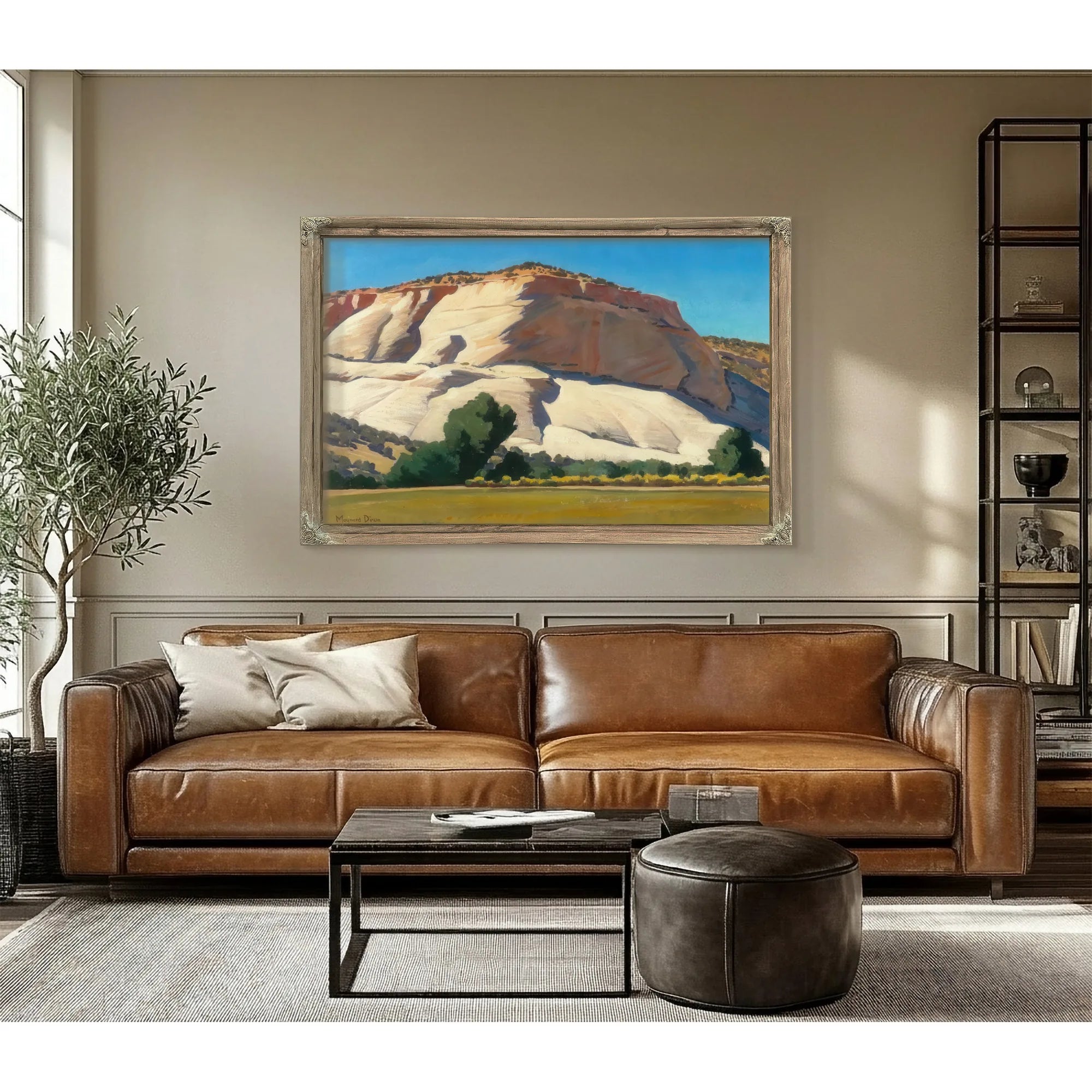White Butte And Meadow By Maynard Dixon Fine Art Print