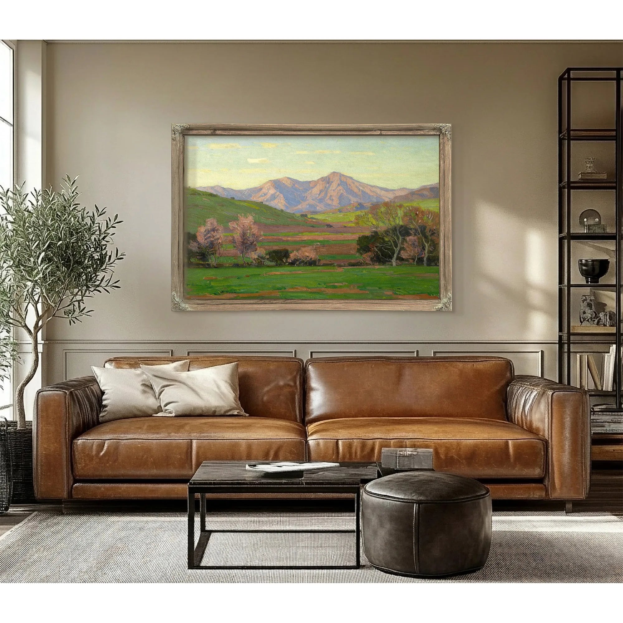 Verdant Landscape With Mountains Beyond By William Wendt Fine Art Print