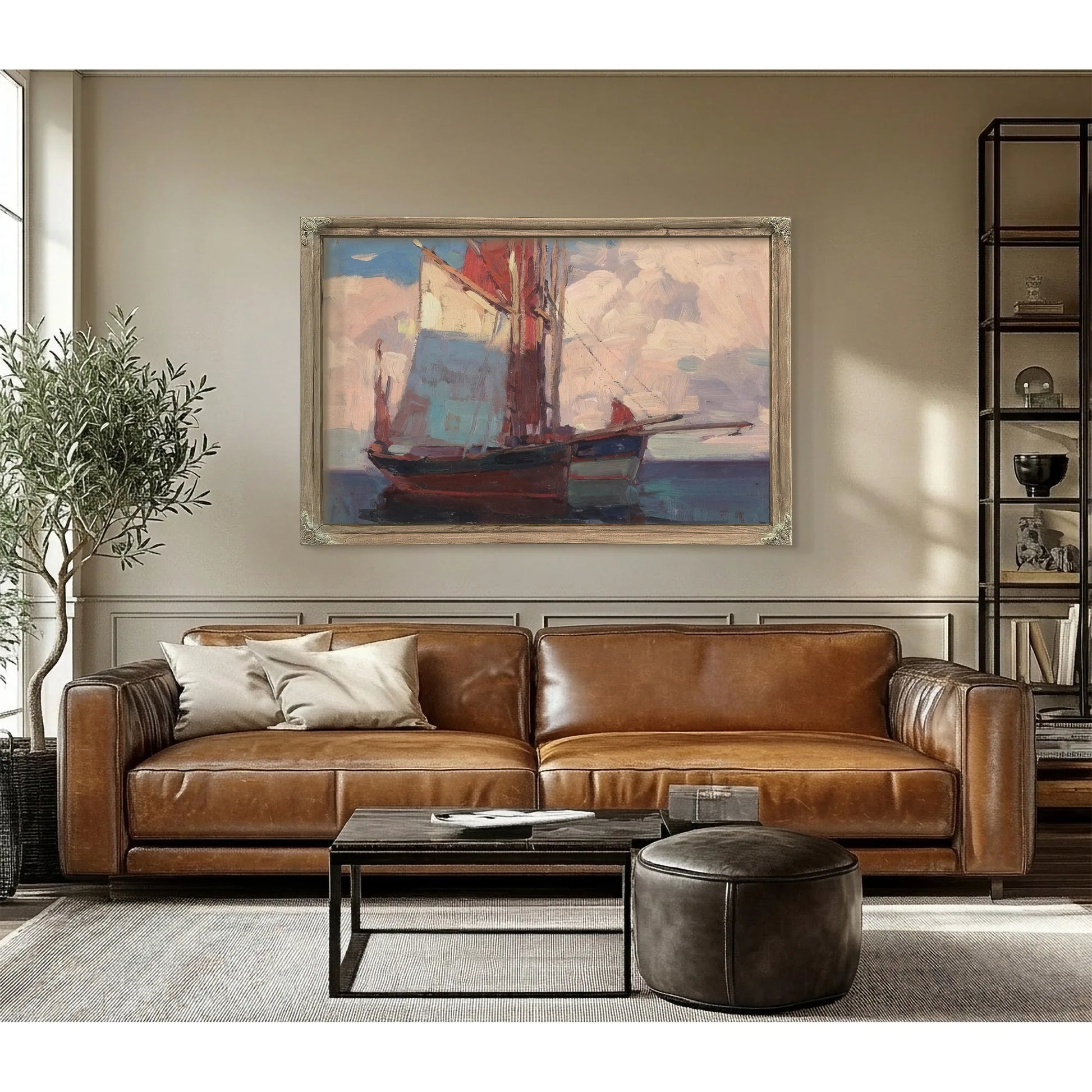 Shadows, French Tuna Boats By Edgar Payne Fine Art Print