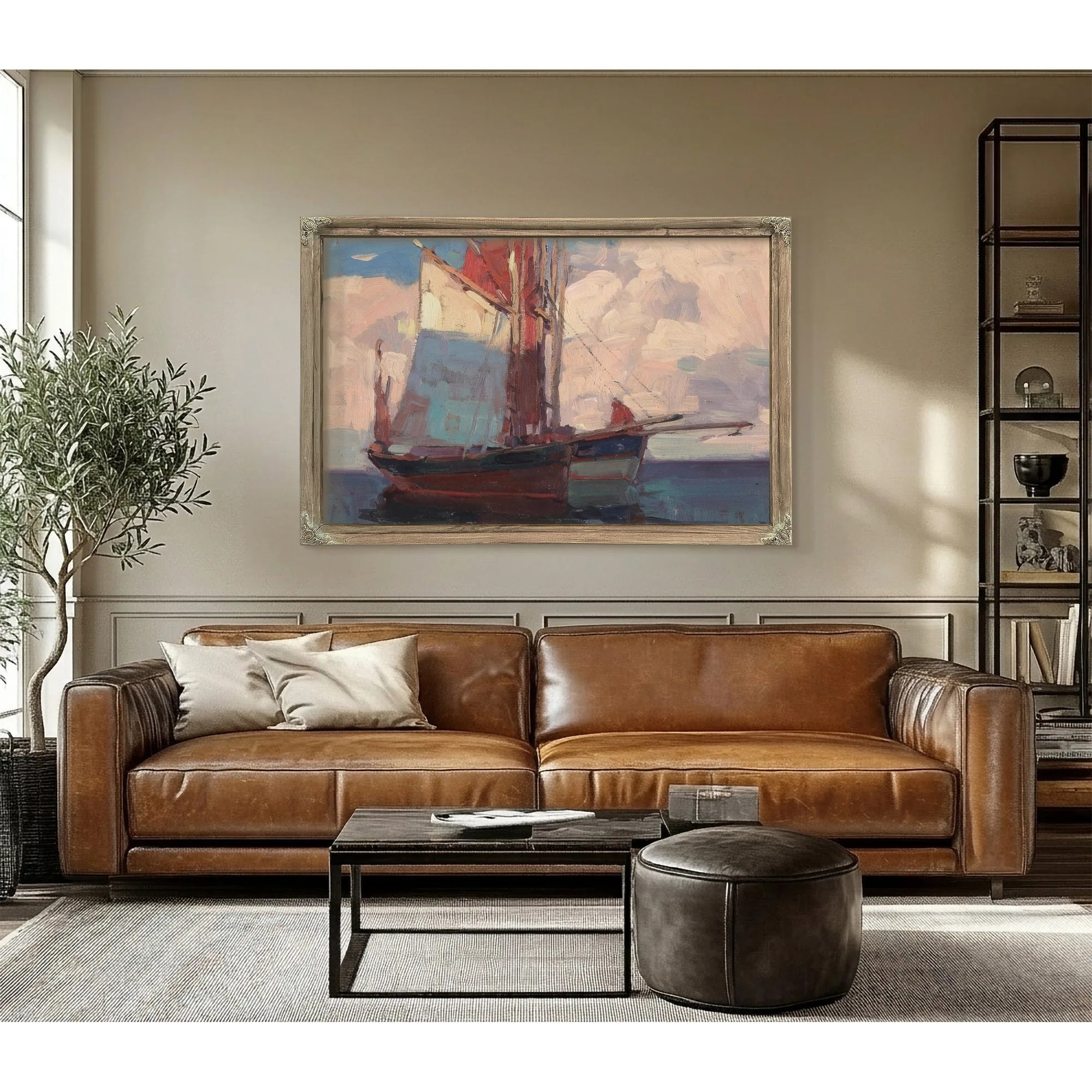 Shadows, French Tuna Boats By Edgar Payne Fine Art Print