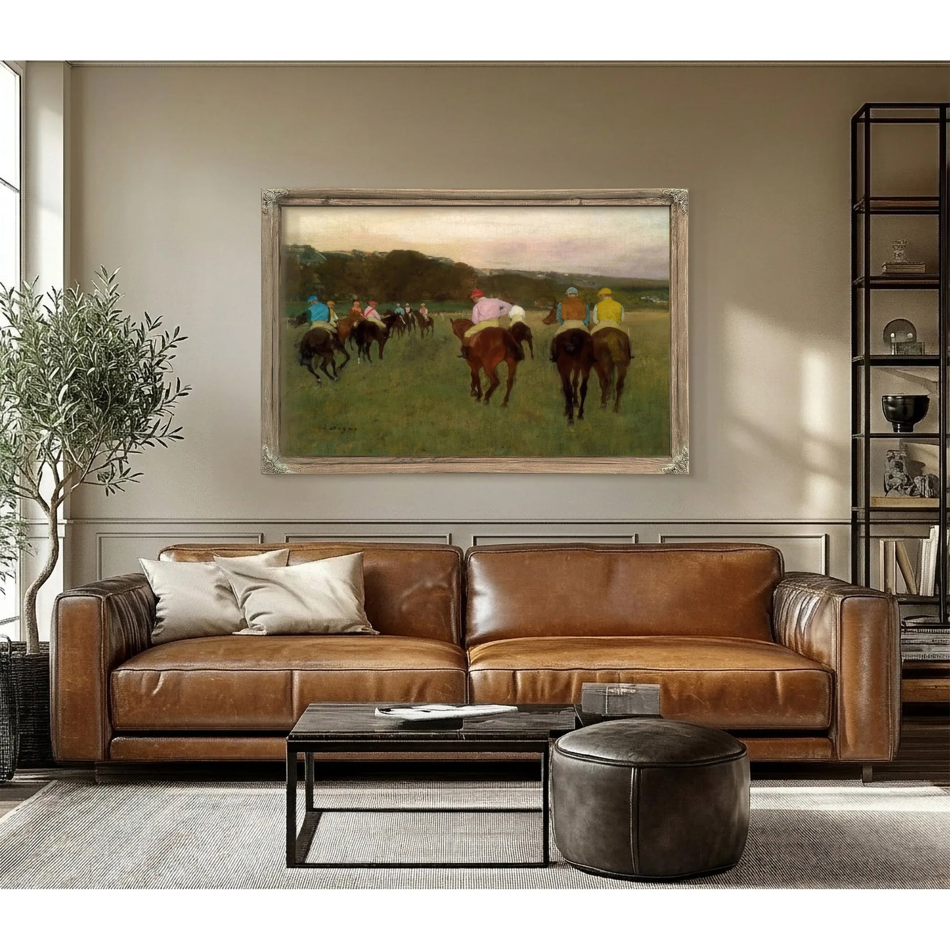 Race Horses At Longchamp By Edgar Degas Fine Art Print