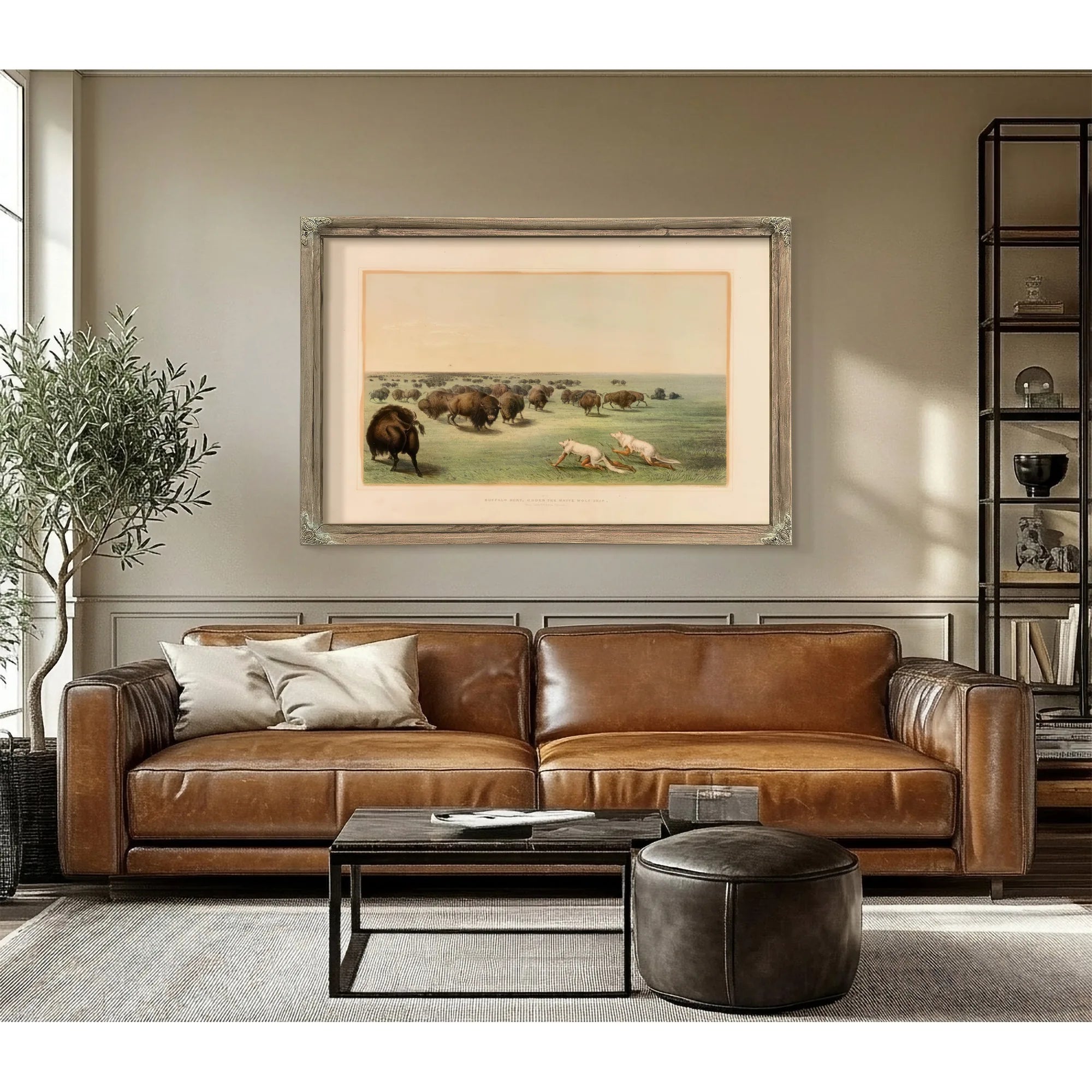 Buffalo Hunt, Under The White Wolfskin No. 13 By George Catlin Fine Art Print