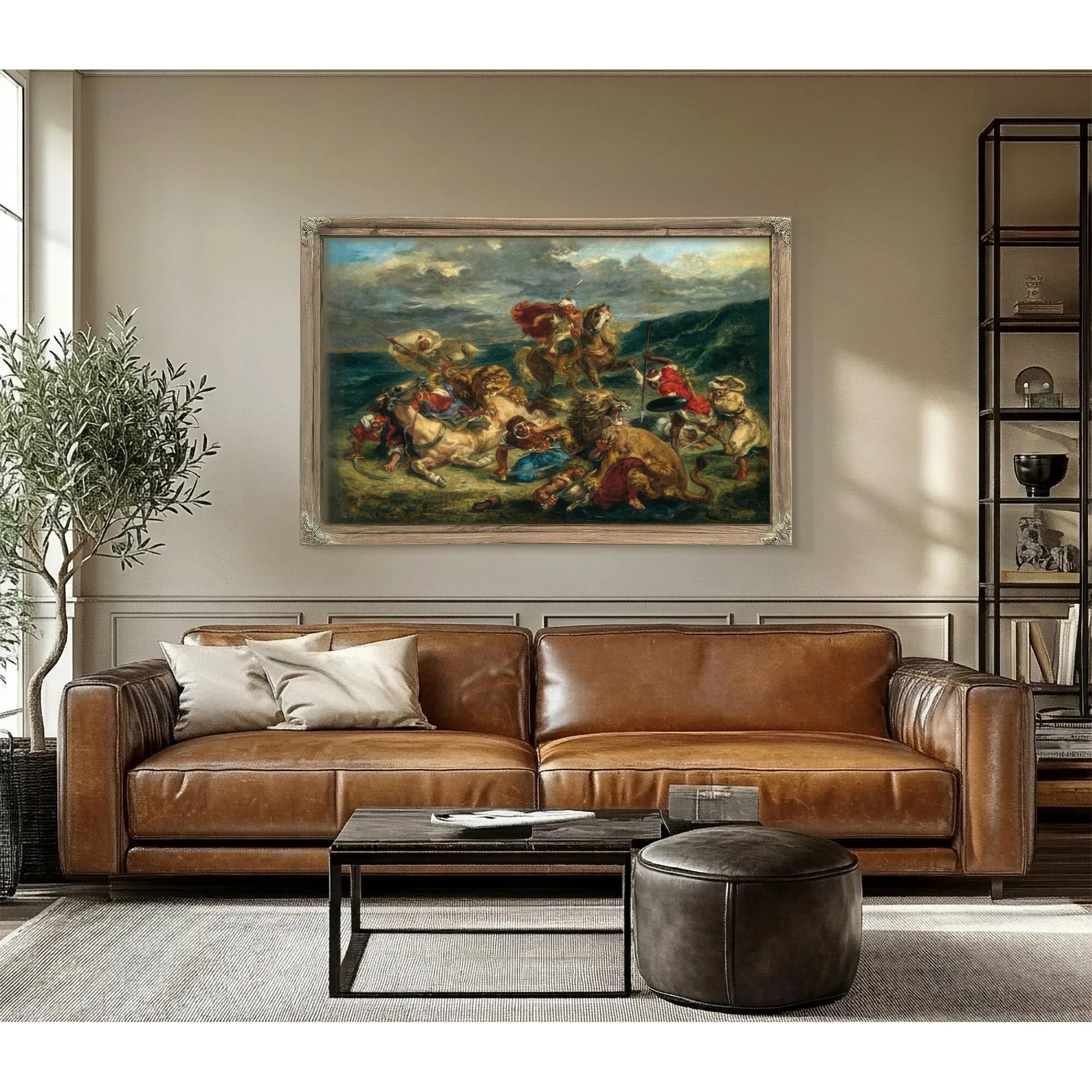 Lion Hunt By Eugene Delacroix Fine Art Print