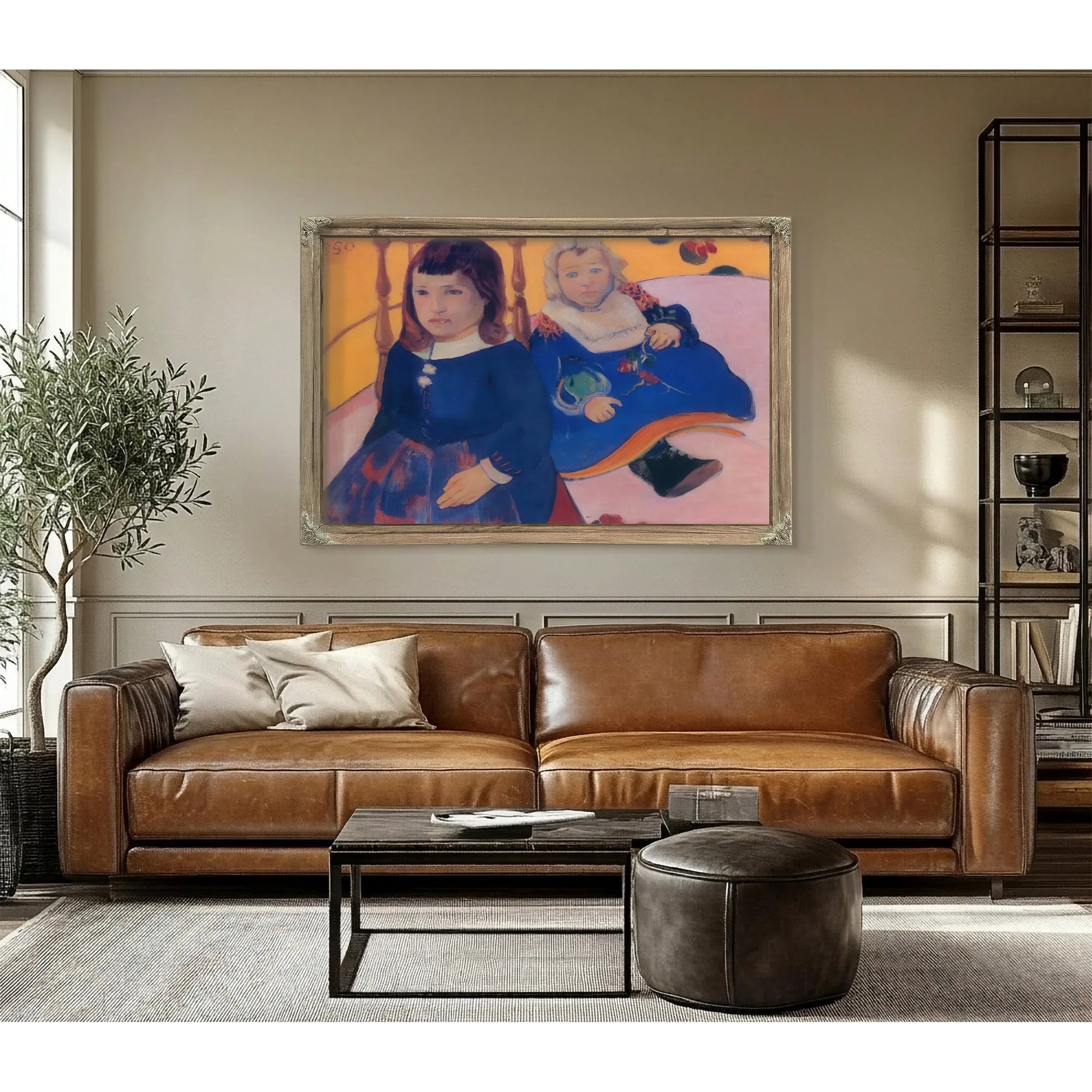 Double Portrait Of Children By Paul Gauguin Fine Art Print